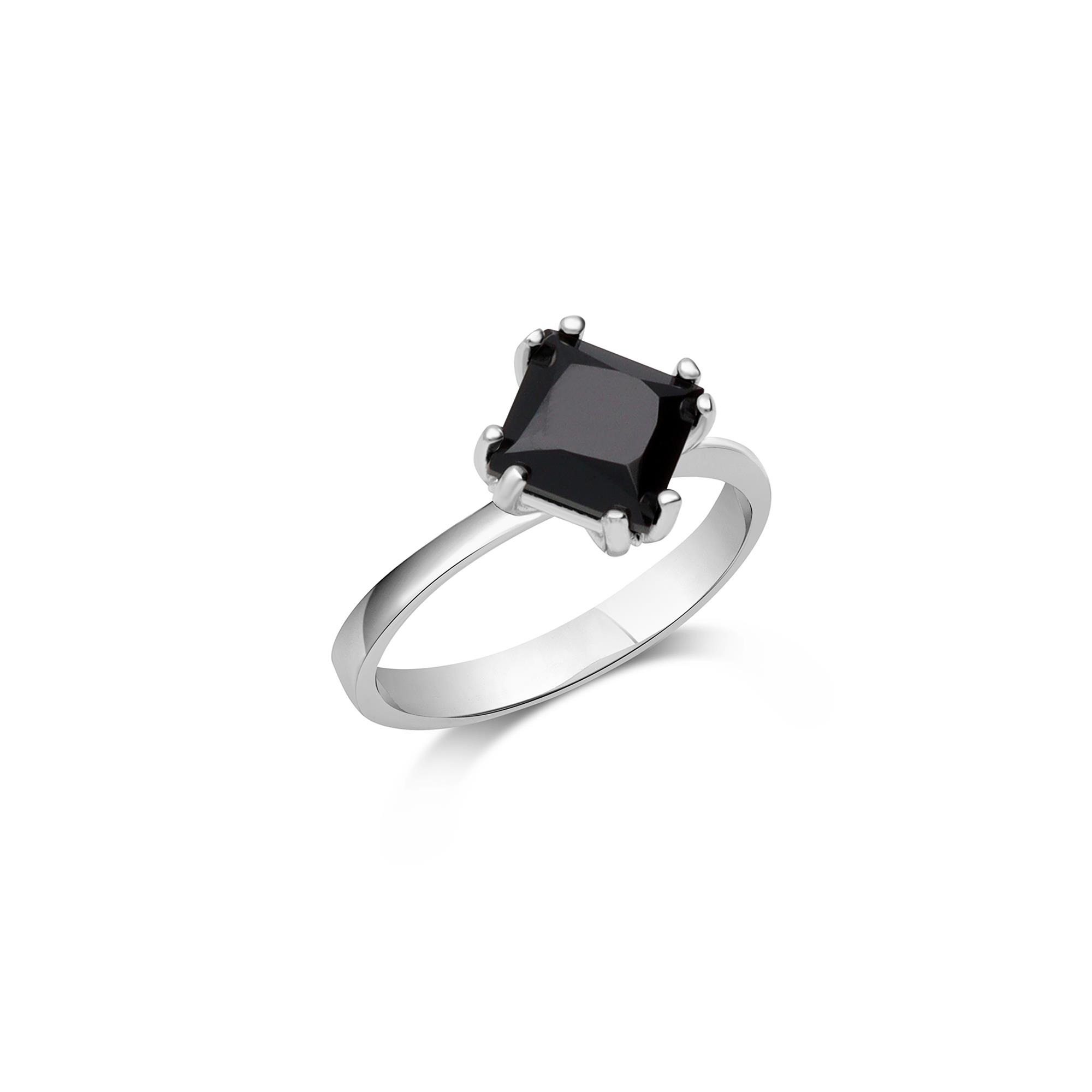 RING WITH BLACK SPINEL GEMSTONE MISURA 14 - LUXURY MILANO