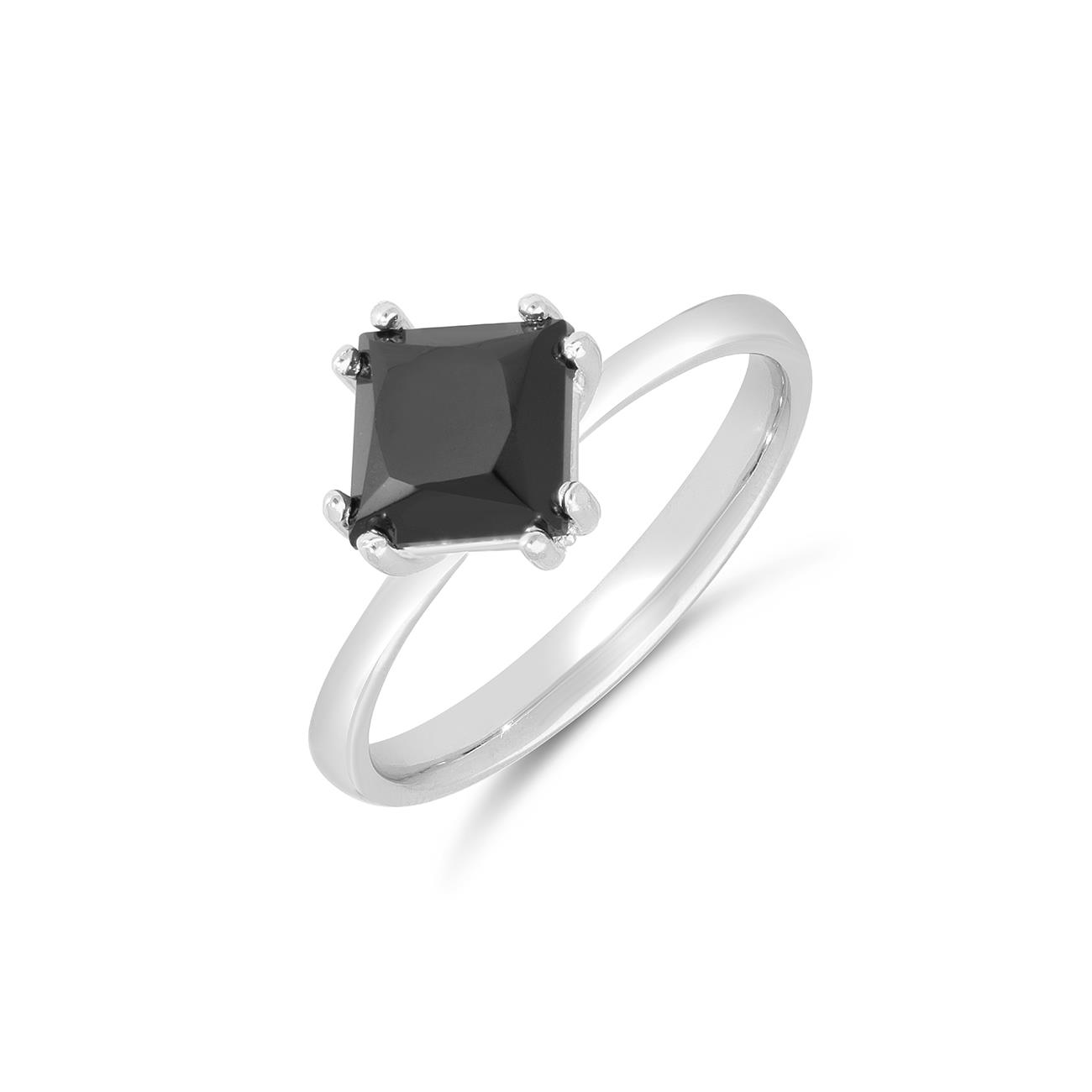 RING WITH BLACK SPINEL GEMSTONE MISURA 20 - LUXURY MILANO
