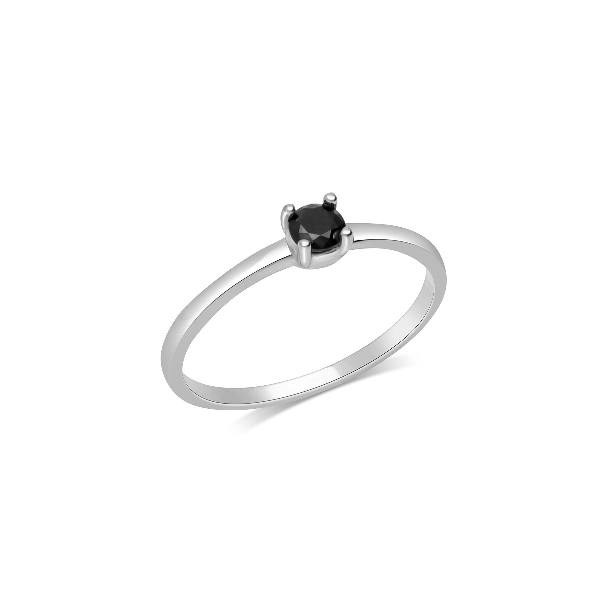 SHINY CZ/BLACK SPINEL GEMSTONE RING MISURA 20 - LUXURY MILANO