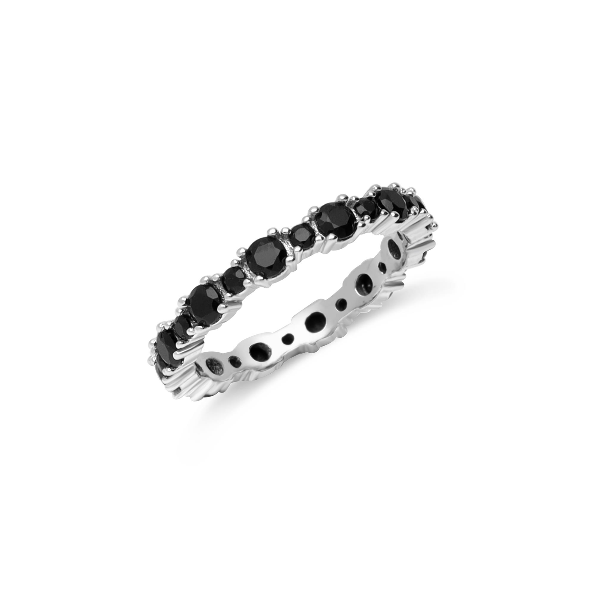 Anello eternity con spinello nero - LUXURY MILANO