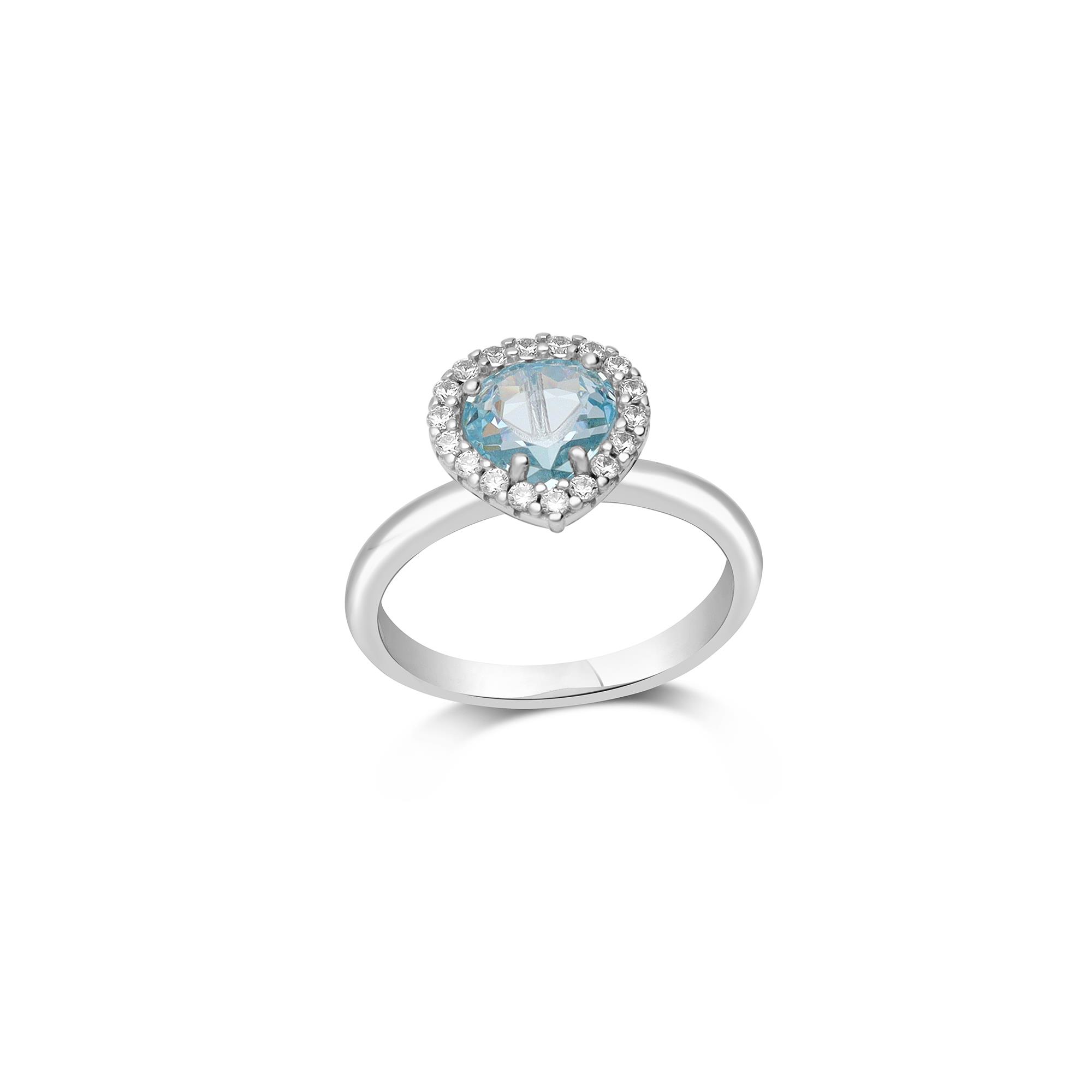 Sofia ring in silver with light blue stone - LUXURY MILANO