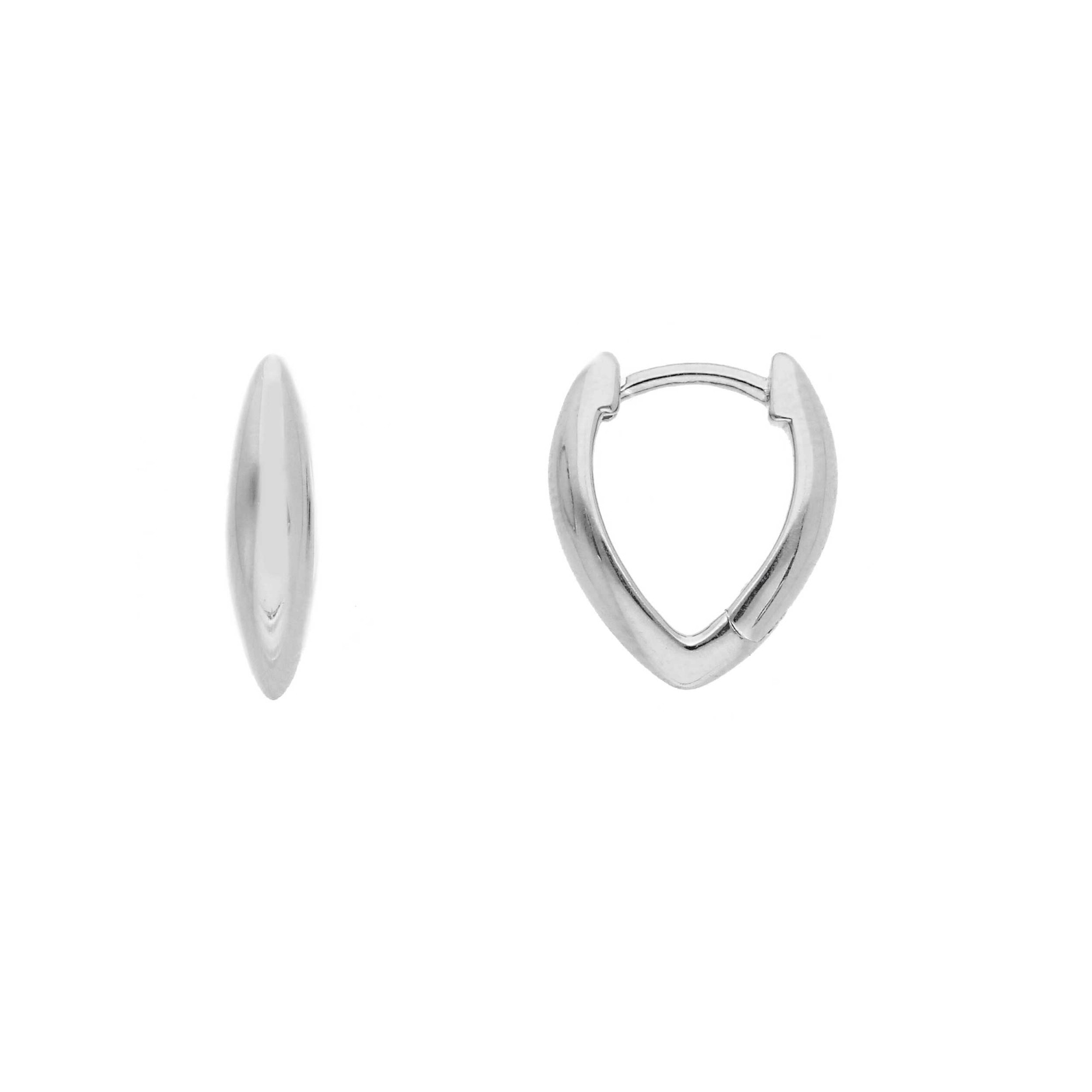 Pendientes de aro en plata rodiada con cierre de presi&oacute;n ORO&CO 925 - ORO&CO 925