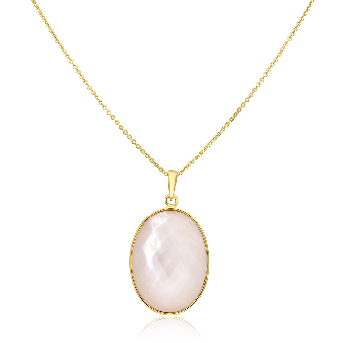 Alexandra necklace in silver with white stone - LUXURY MILANO