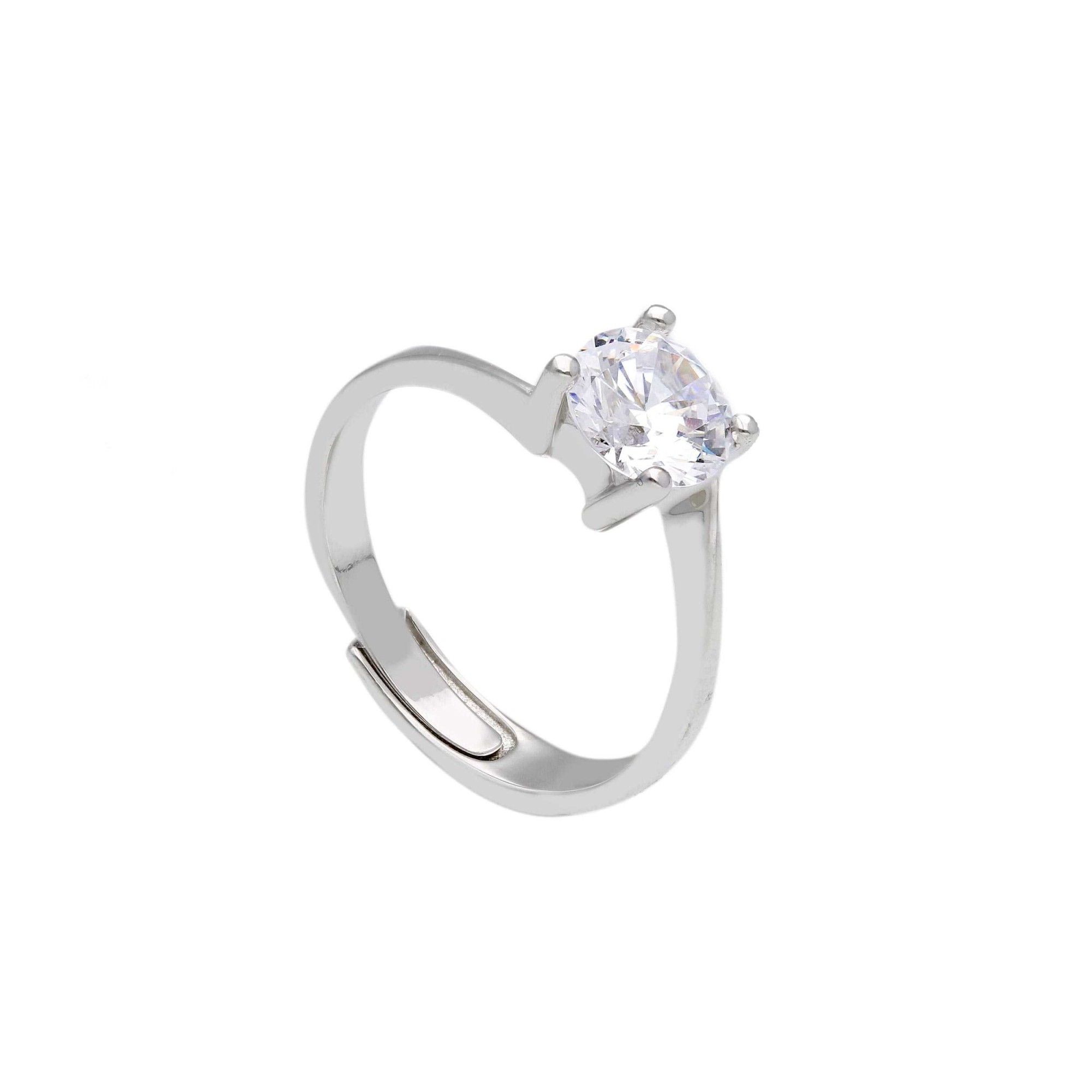 Anello solitario in argento 925 con zircone centrale ORO&CO 925 - ORO&CO 925