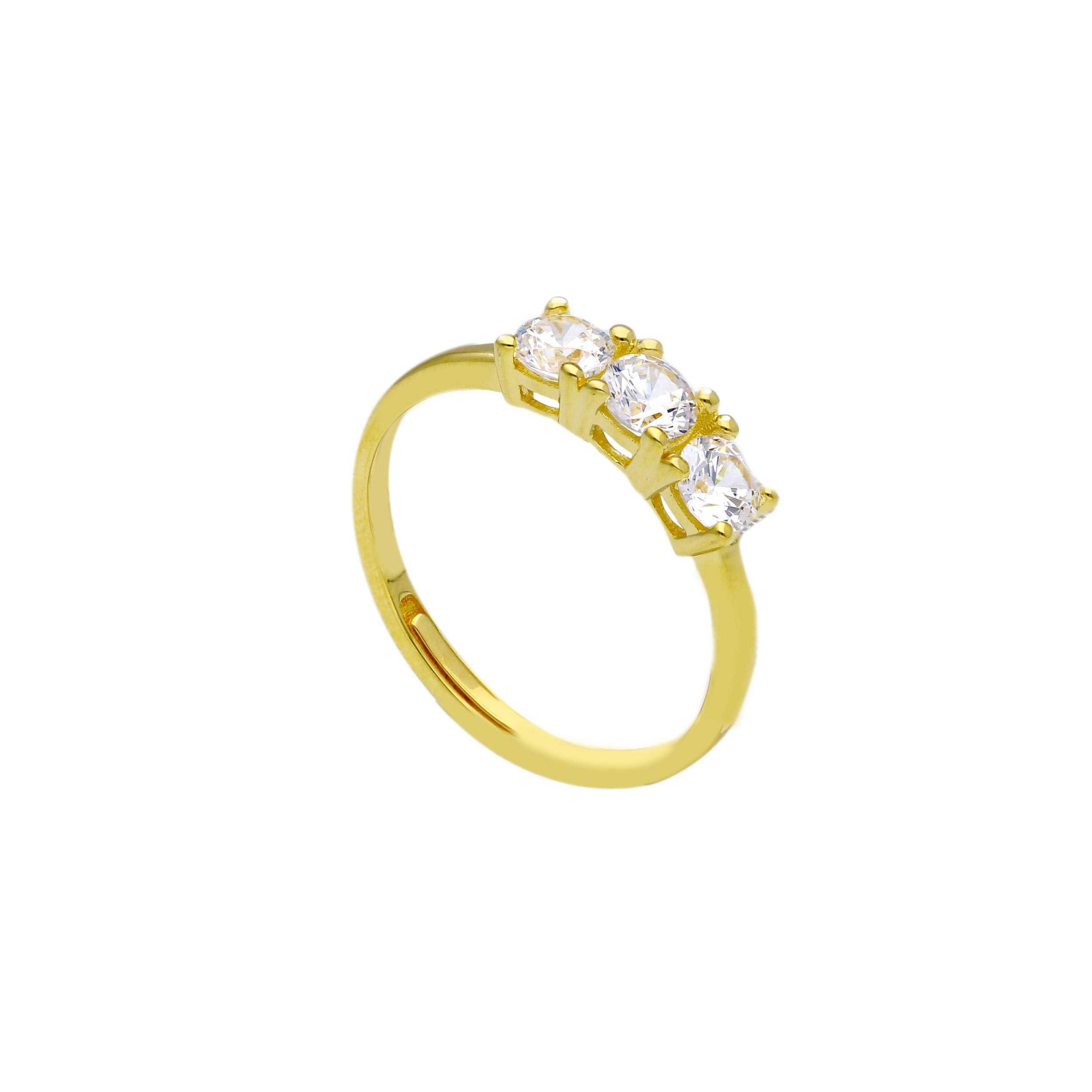 Anello trilogy in argento dorato con zircone ORO&CO 925 - ORO&CO 925