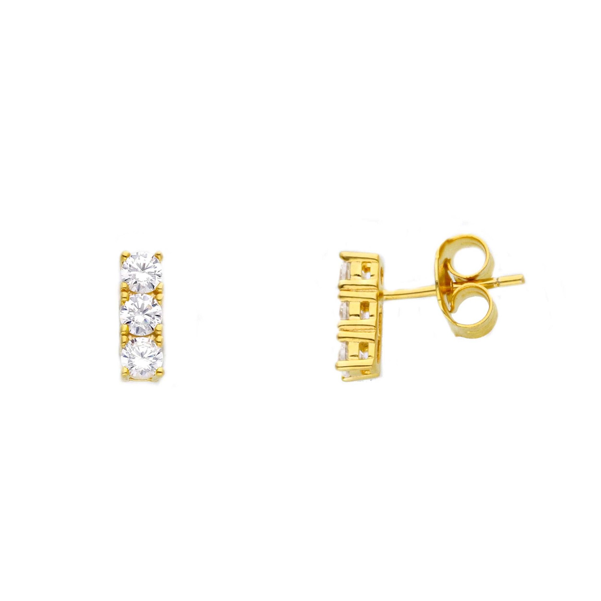 Orecchini tennis in argento dorato zirconi bianchi ORO&CO 925 - ORO&CO 925