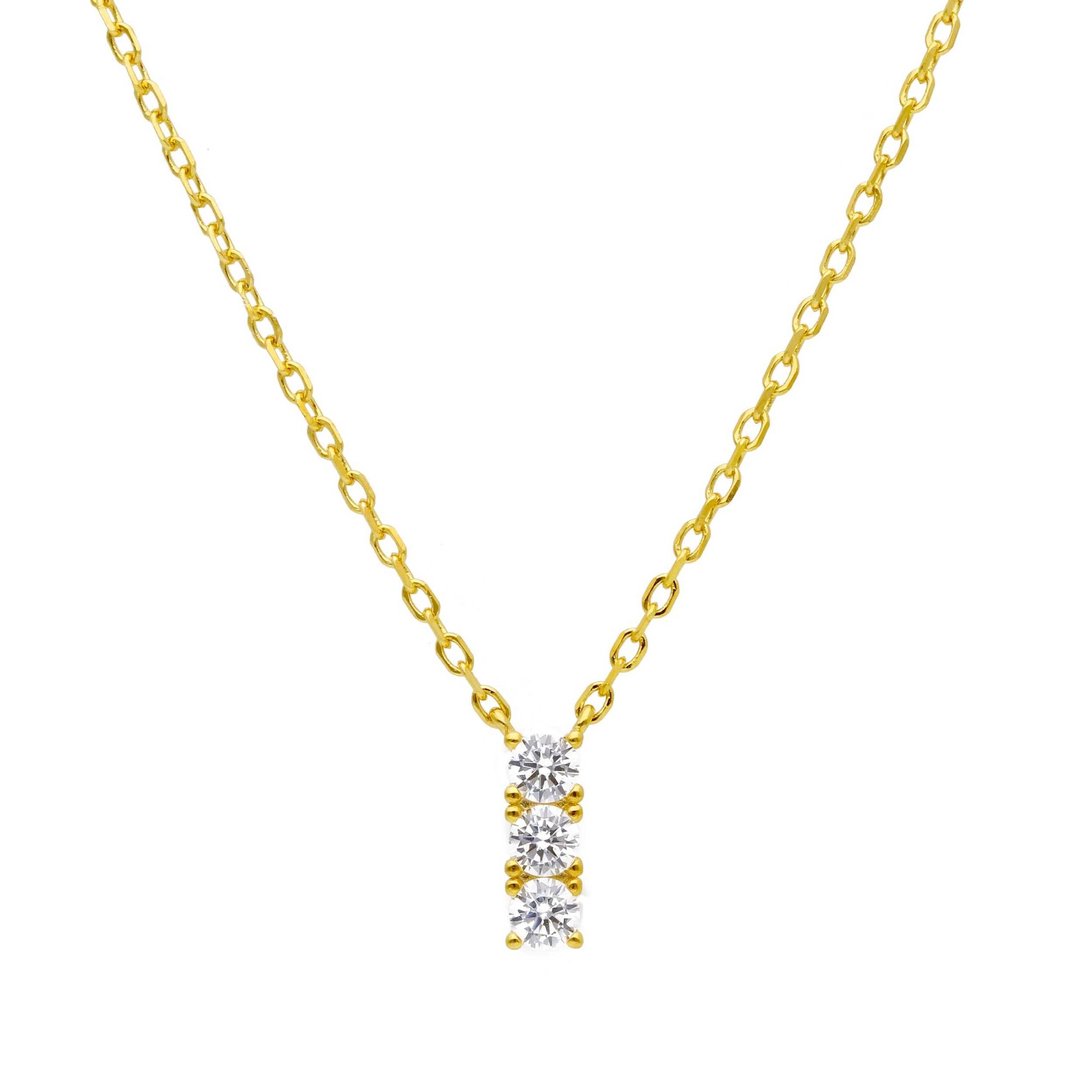 Collana tennis con pendente in argento dorato e zirconi ORO&CO 925 40+5 cm - ORO&CO 925