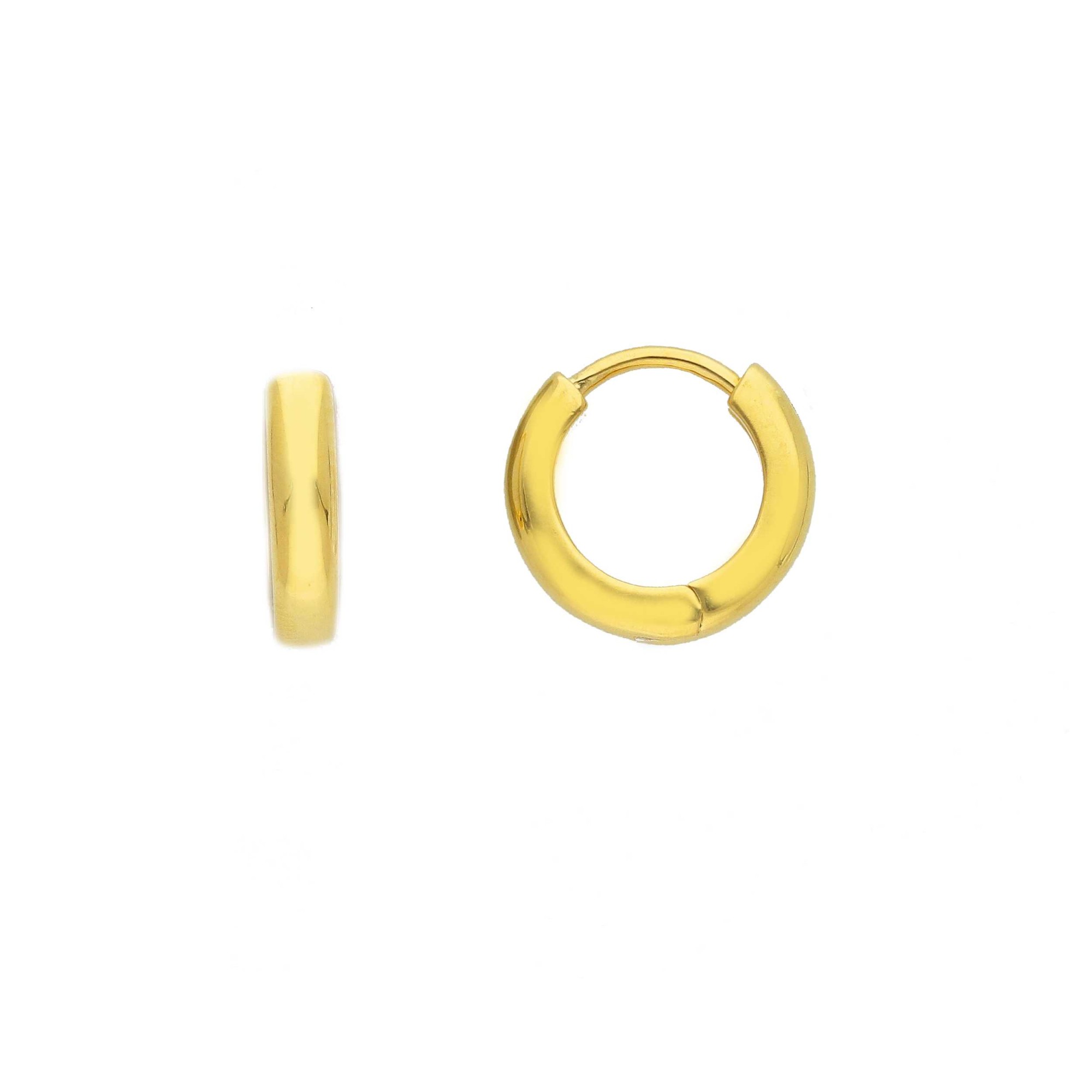 Pendientes aro plata dorada 10 mm ORO&CO 925 - ORO&CO 925