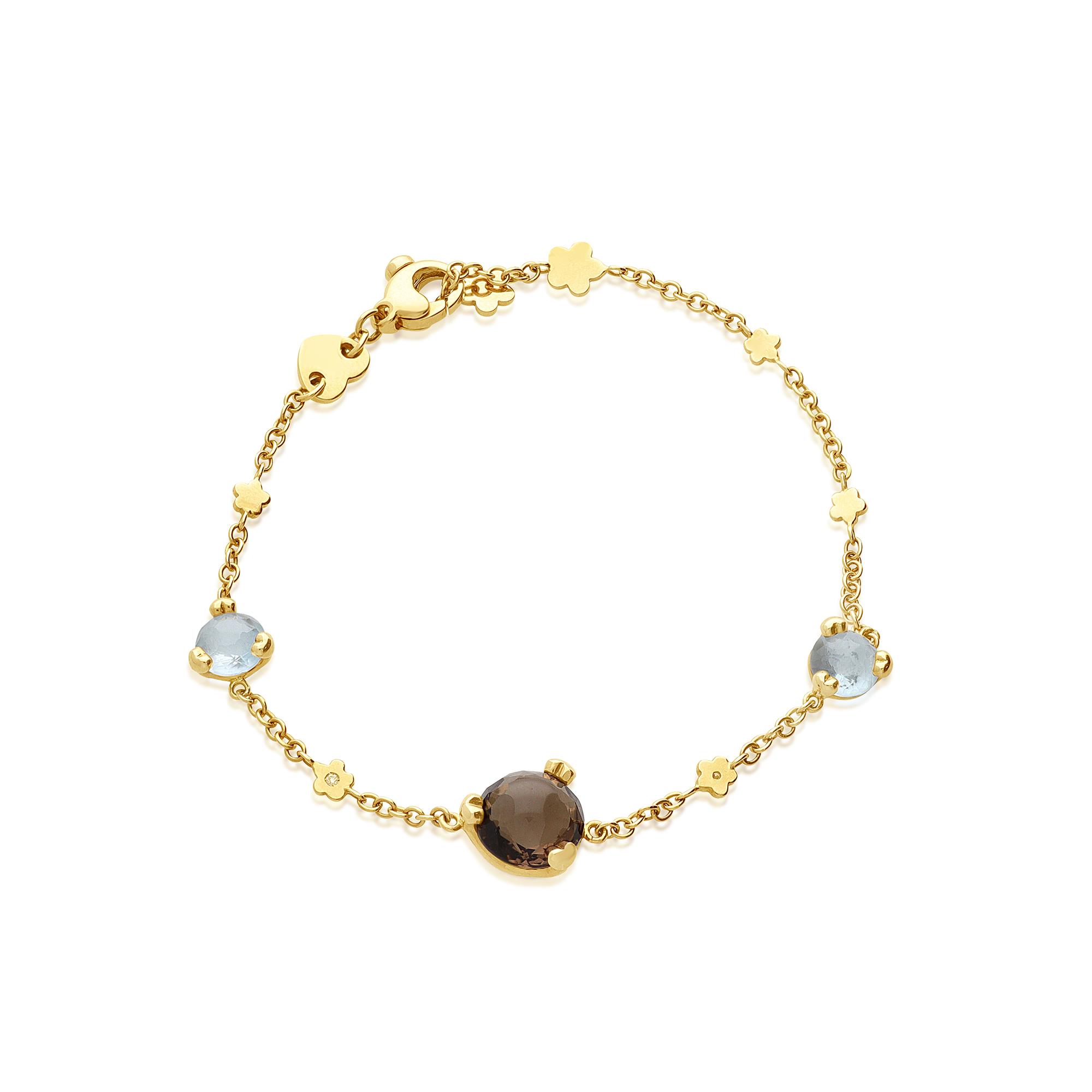 Bracciale con topazi, quarzo e diamanti - PASQUALE BRUNI