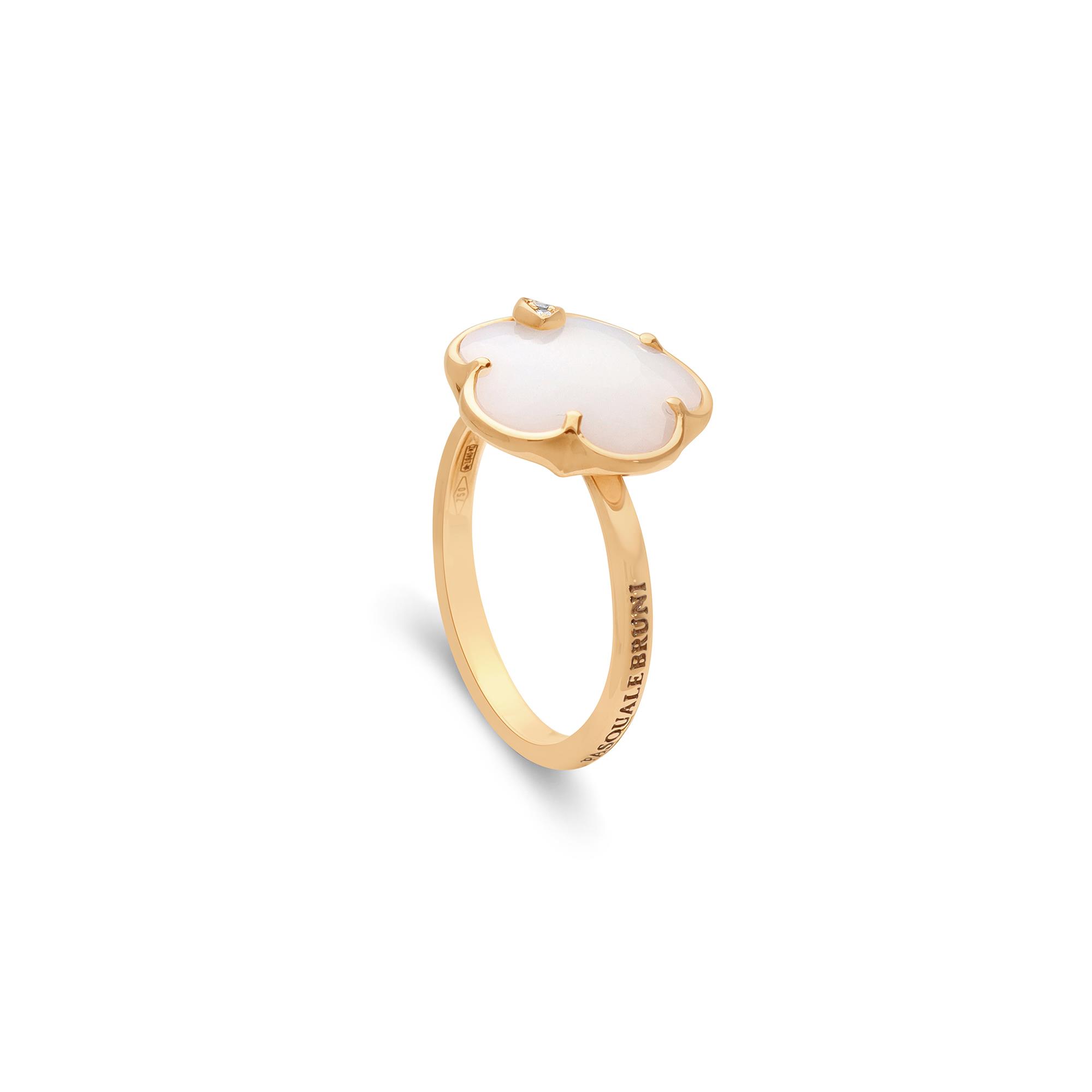 Anello Petit Joli con agata bianca e diamanti - PASQUALE BRUNI