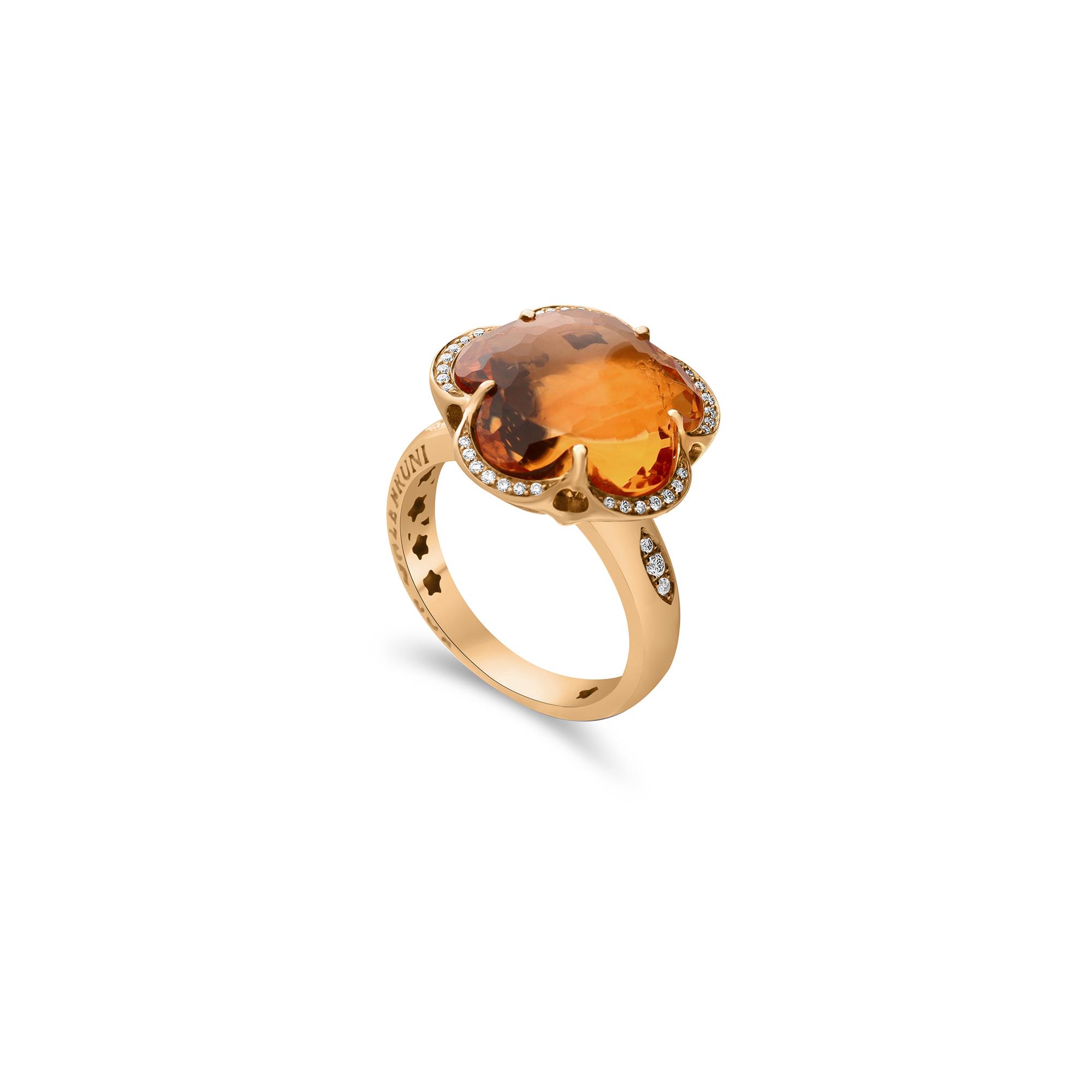 Anillo Bon Ton Dolce Vita con diamantes y citrino - PASQUALE BRUNI