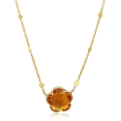 Collar Bon Ton Dolce Vita con diamantes y citrino - PASQUALE BRUNI