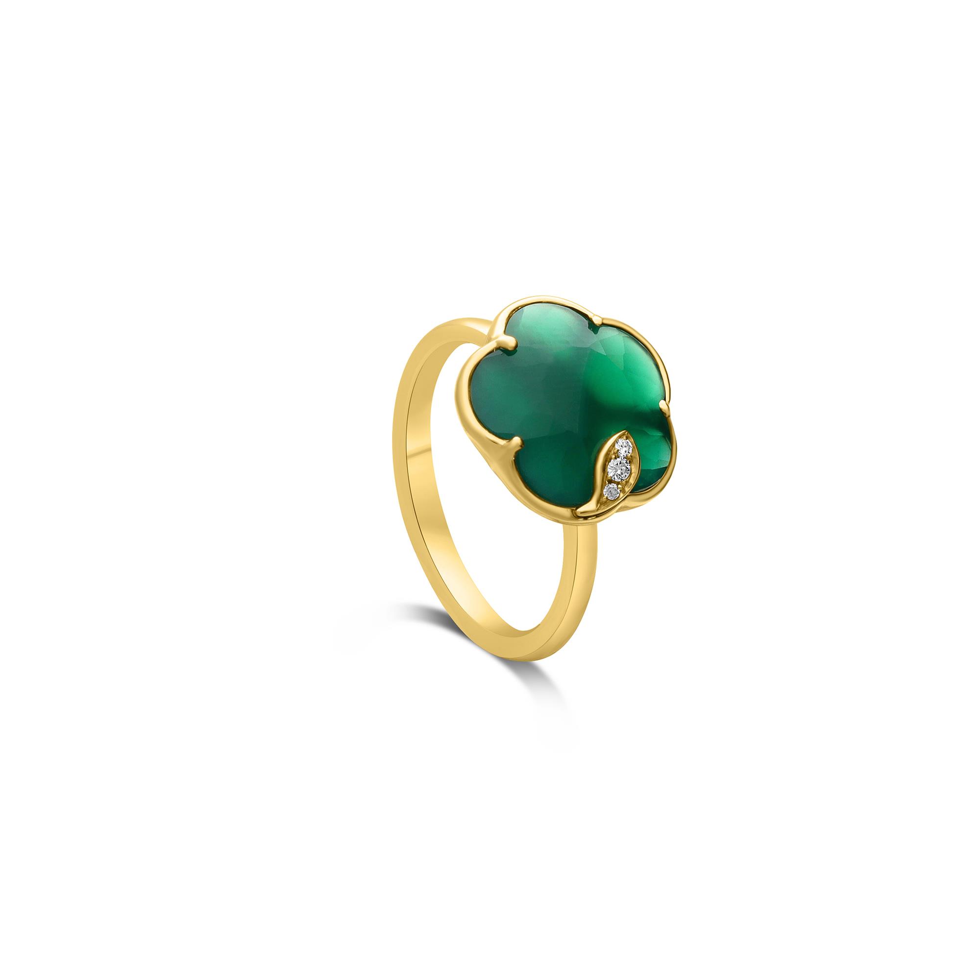 Anello Petit Joli con diamanti e agata verde - PASQUALE BRUNI