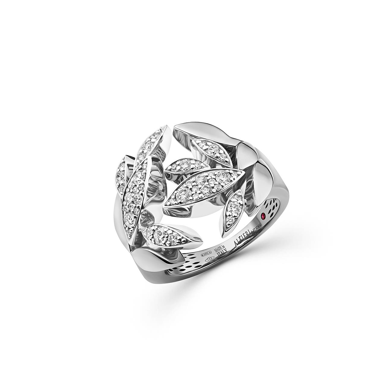 Anello Foglie contrariè con diamanti ct. 0,60 - ALFIERI & ST. JOHN