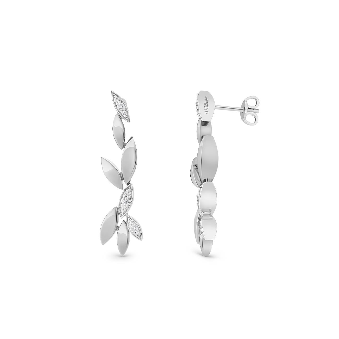 Orecchini Foglie con diamanti ct. 0,22 - ALFIERI & ST. JOHN
