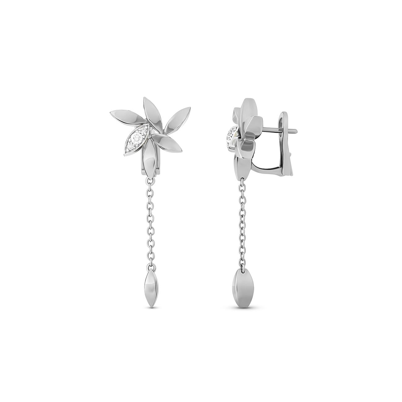 Orecchini pendenti Foglie con diamanti ct. 0,22 - ALFIERI & ST. JOHN