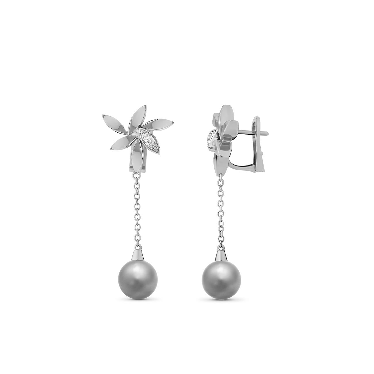 Orecchini pendenti Foglie con perle - ALFIERI & ST. JOHN