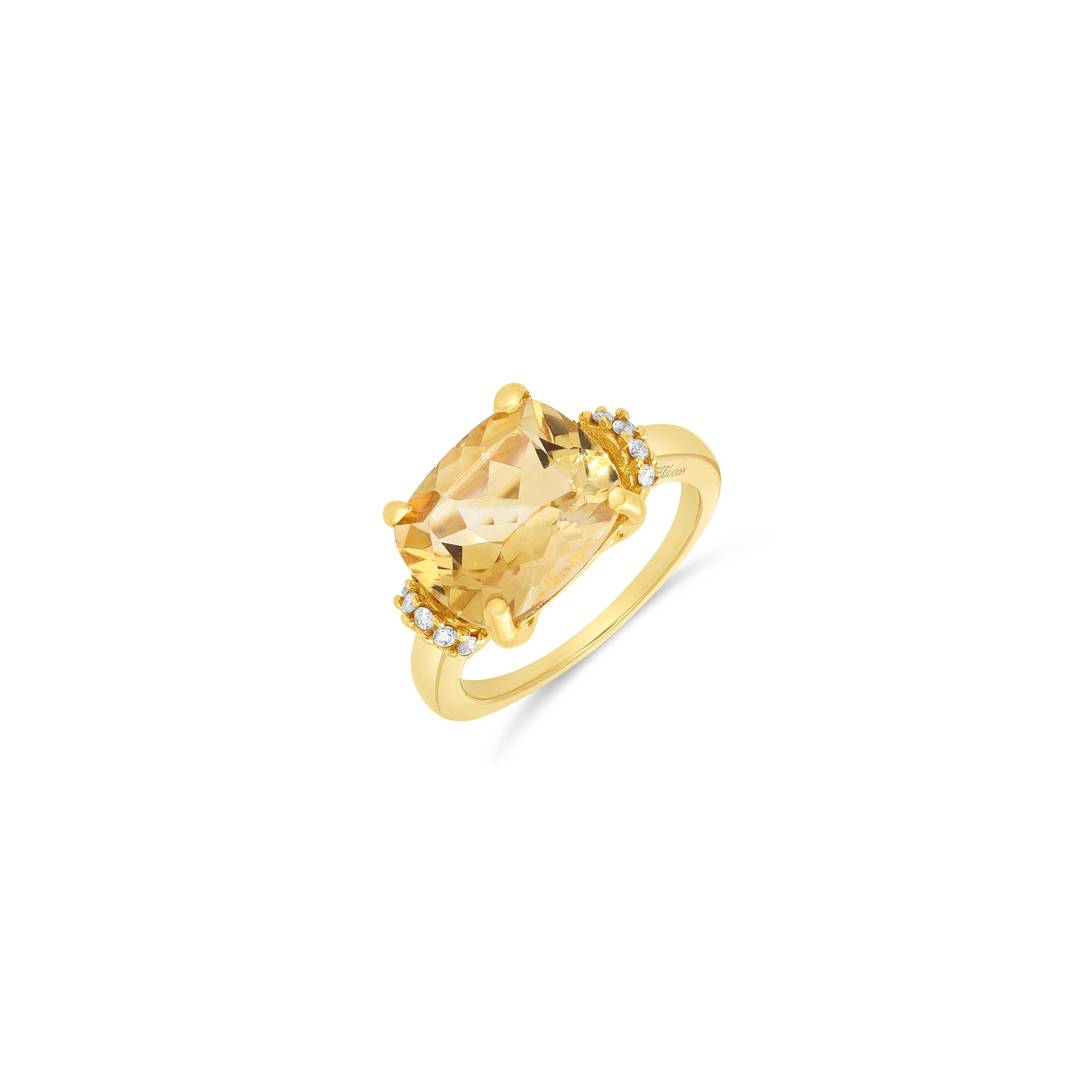 Anello Gemma con quarzo citrino e diamanti - ALFIERI & ST. JOHN