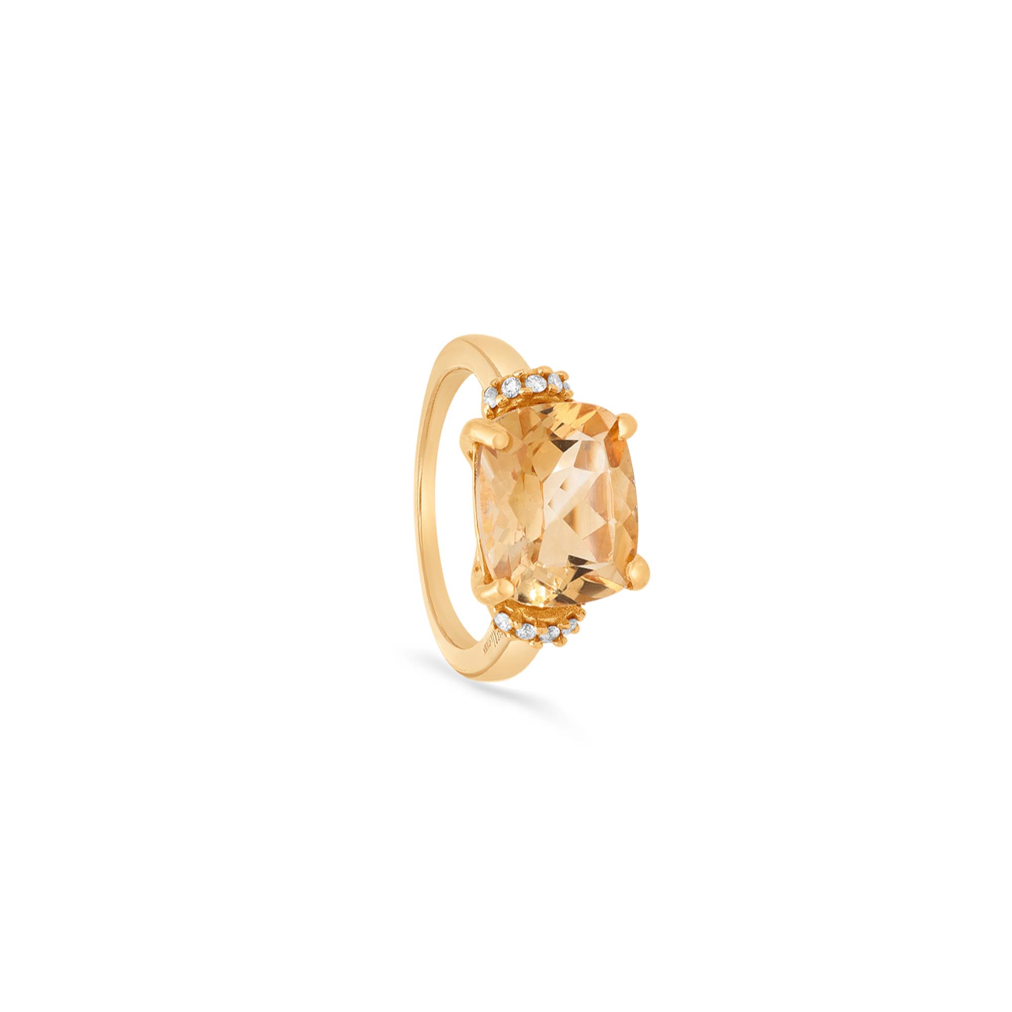 Gemma Ring with Citrine Quartz and Diamonds - ALFIERI & ST. JOHN