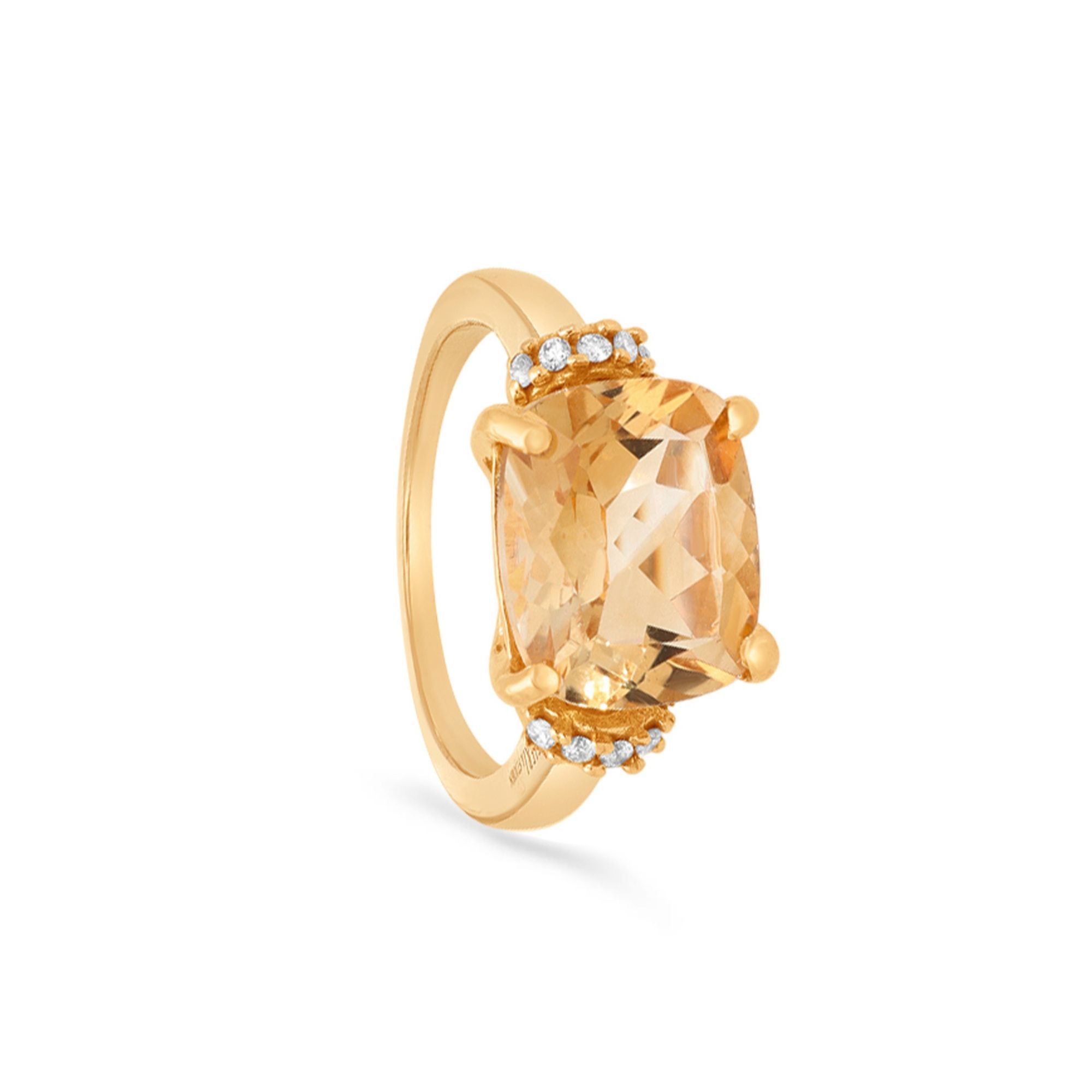 Gemma Ring with Citrine Quartz and Diamonds - ALFIERI & ST. JOHN