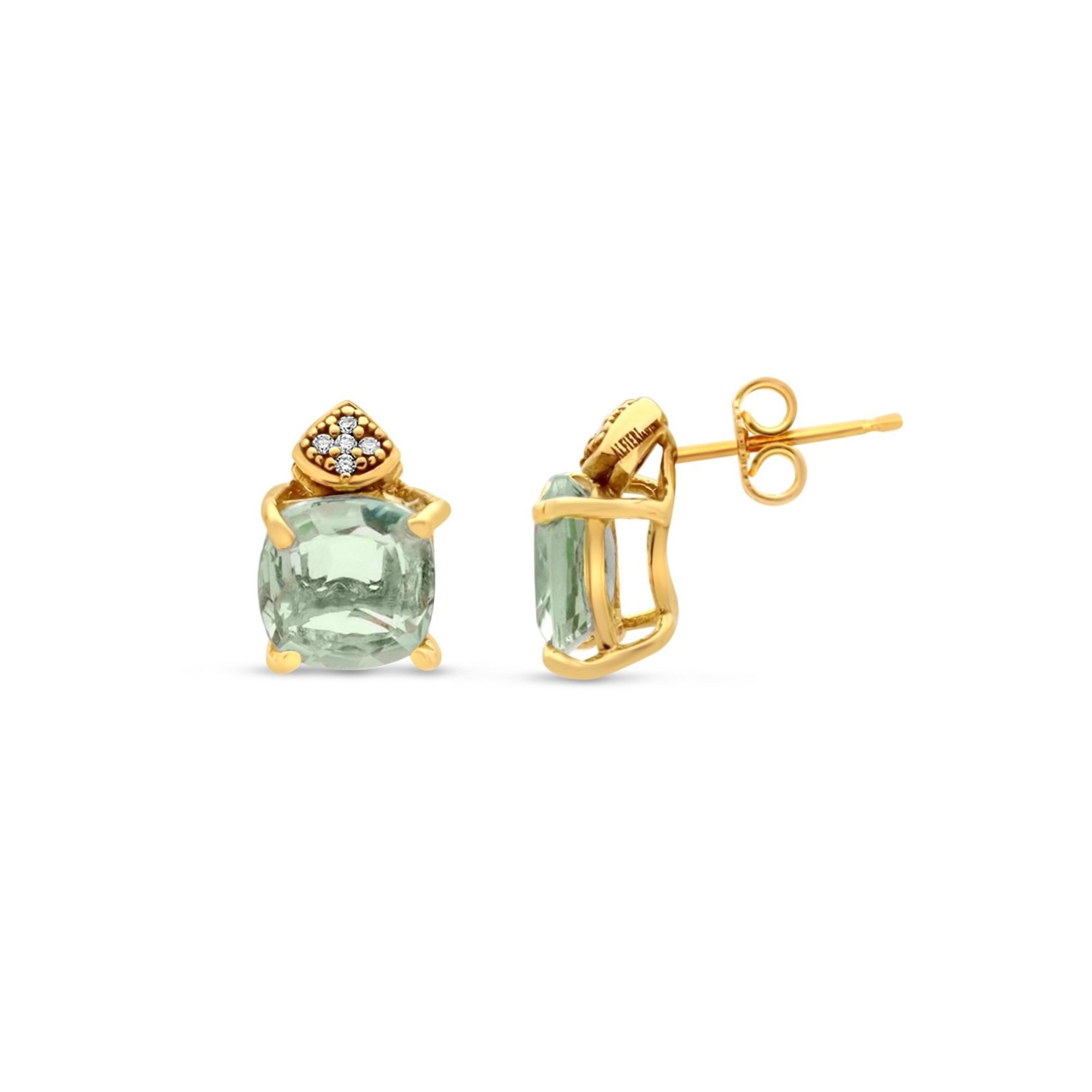 Gold earrings with diamonds 0.10 ct - ALFIERI & ST. JOHN