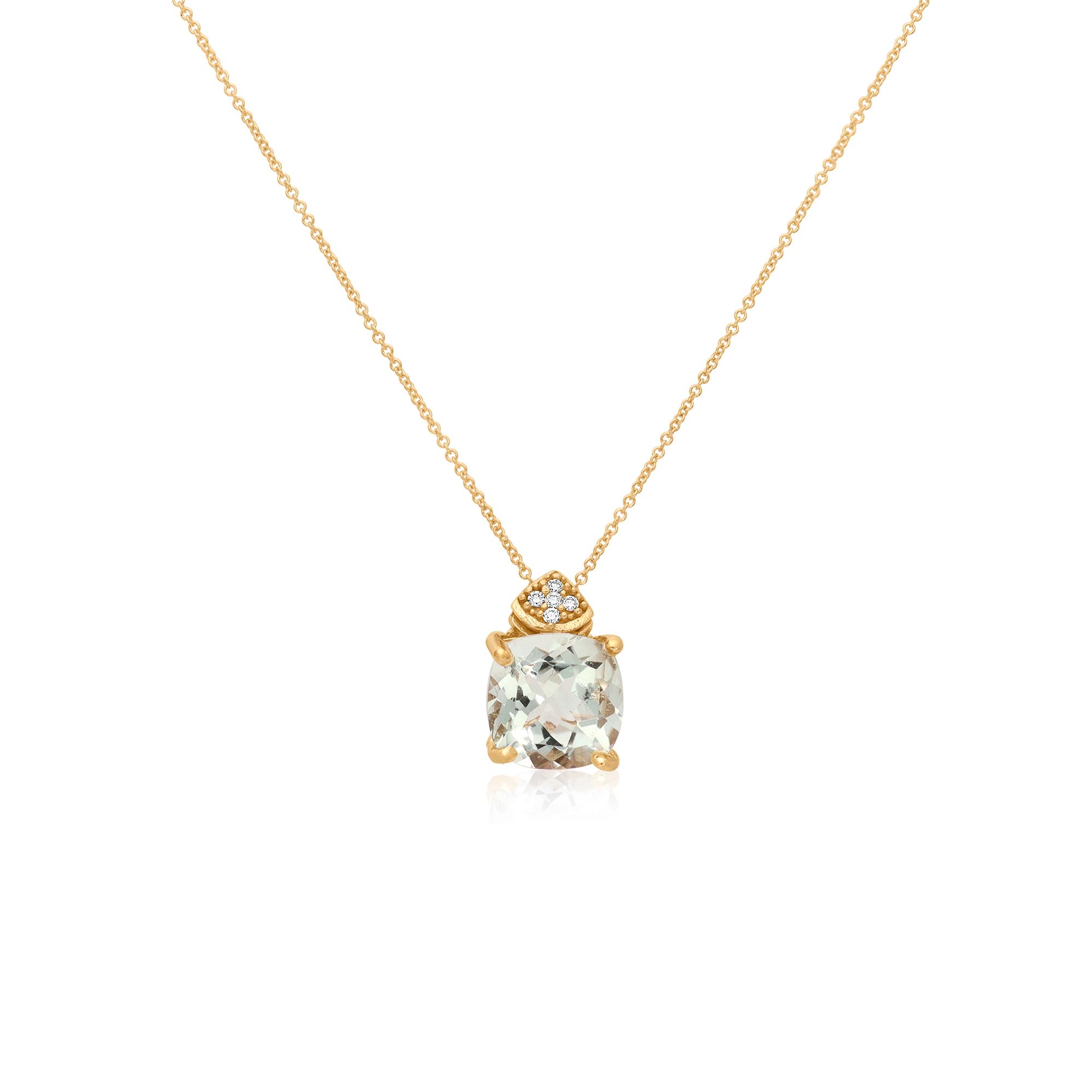 Collana Gemma con prasiolite e diamanti - ALFIERI & ST. JOHN