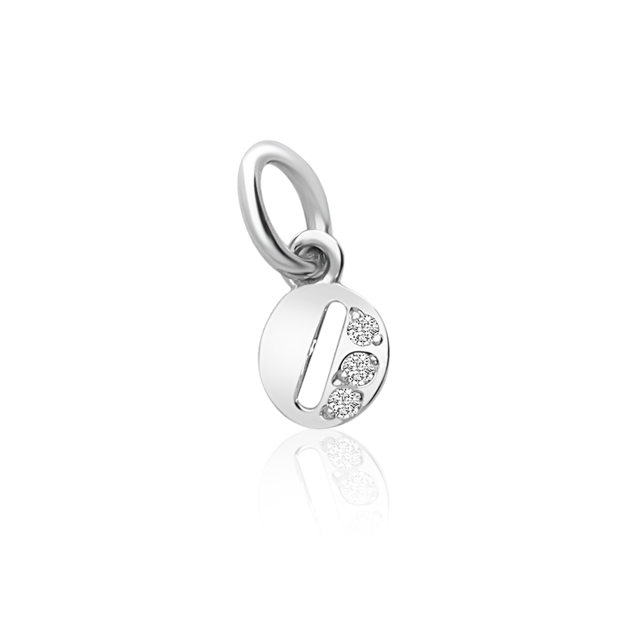 Ciondolo in oro bianco con lettera O e diamanti - DODO