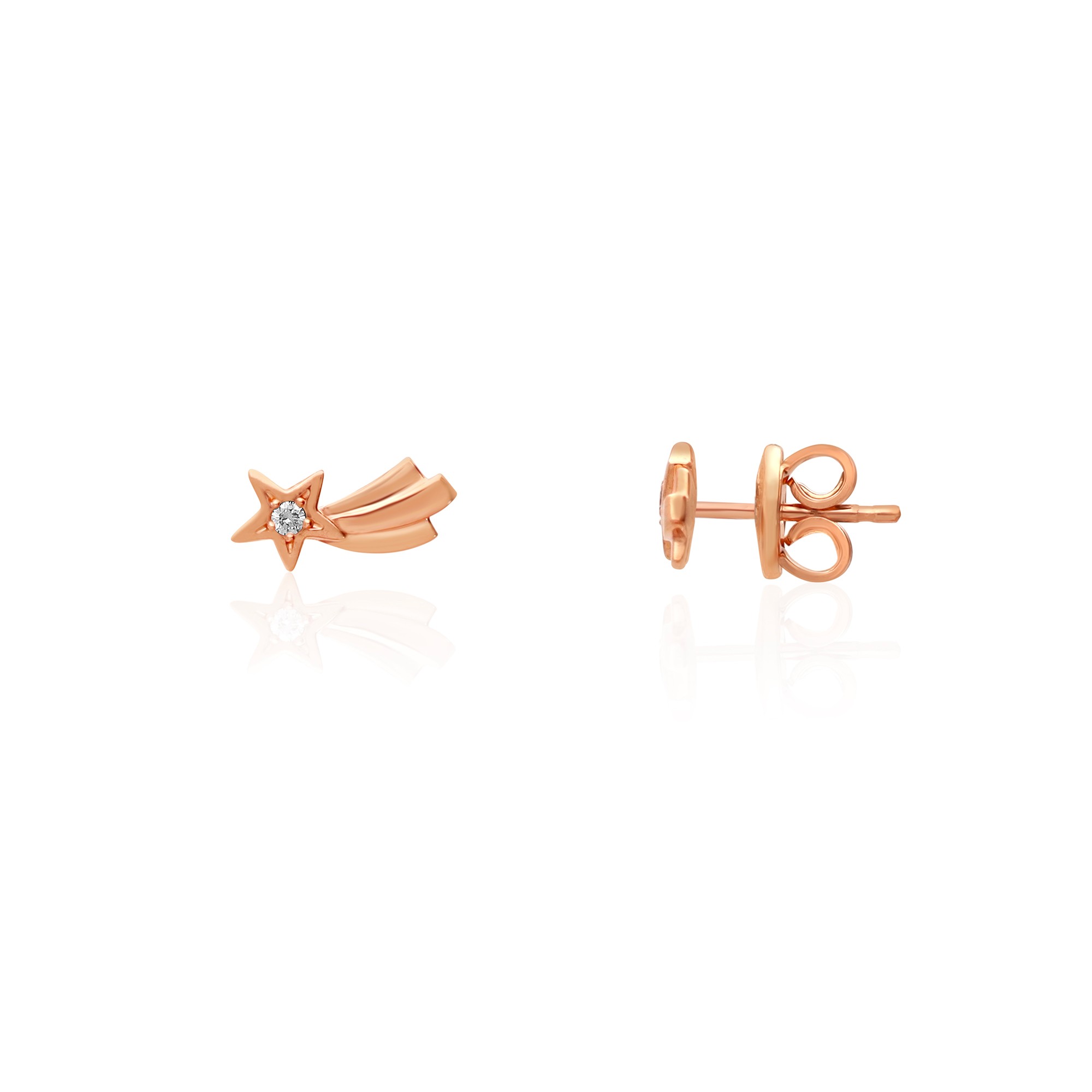 Left rose gold mono-earring with shooting star - DODO