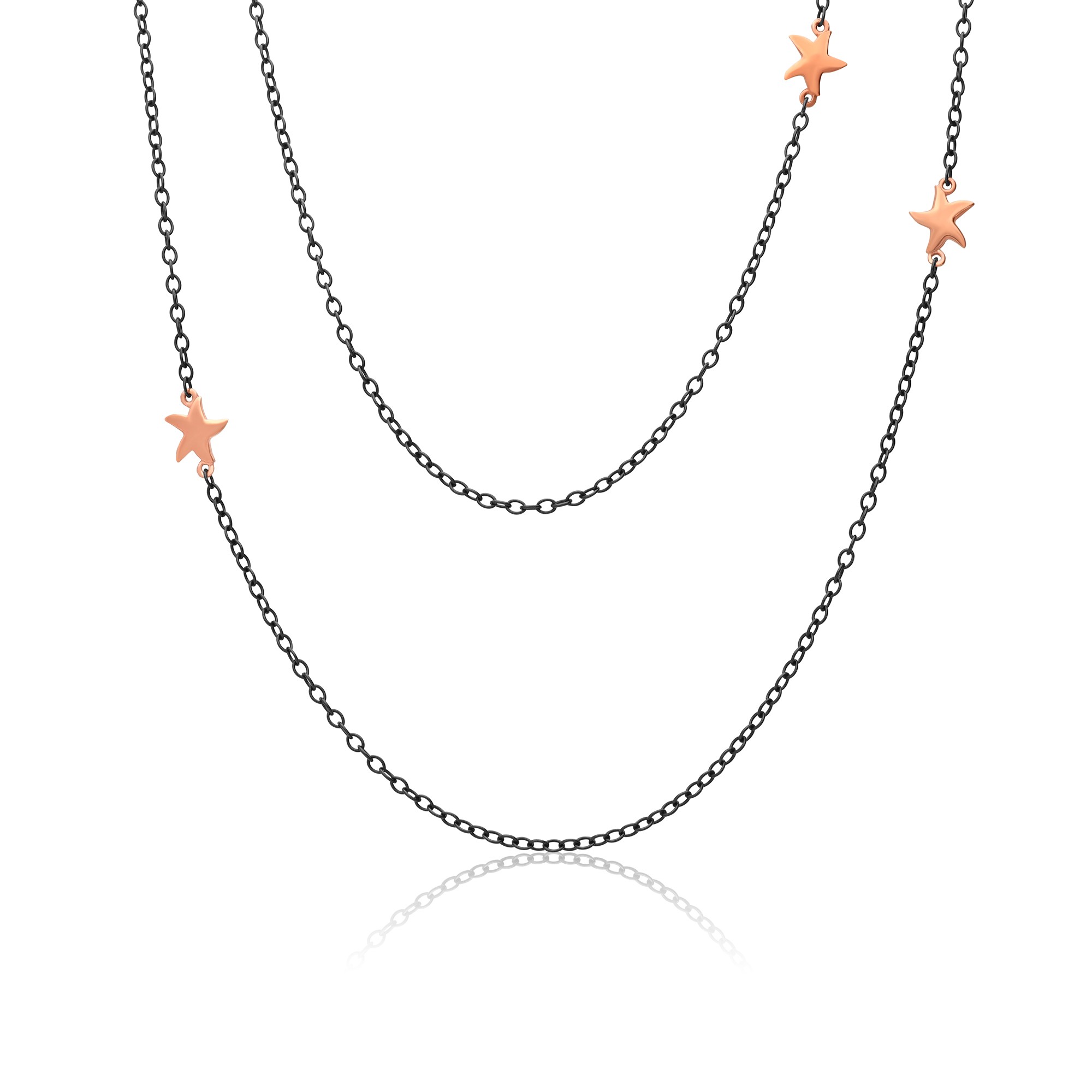 Collana in argento con stelle in oro rosa - DODO