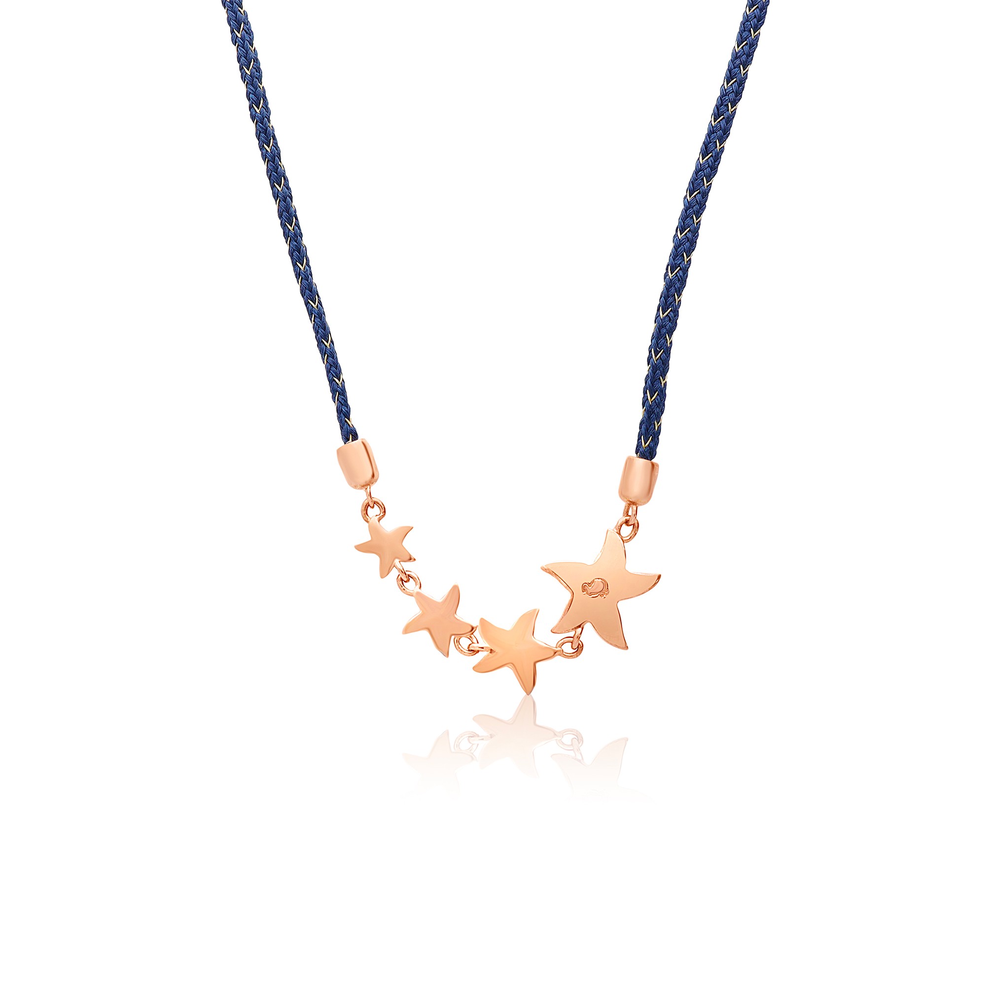 Bracciale con cordino blu e stellina in oro rosa - DODO