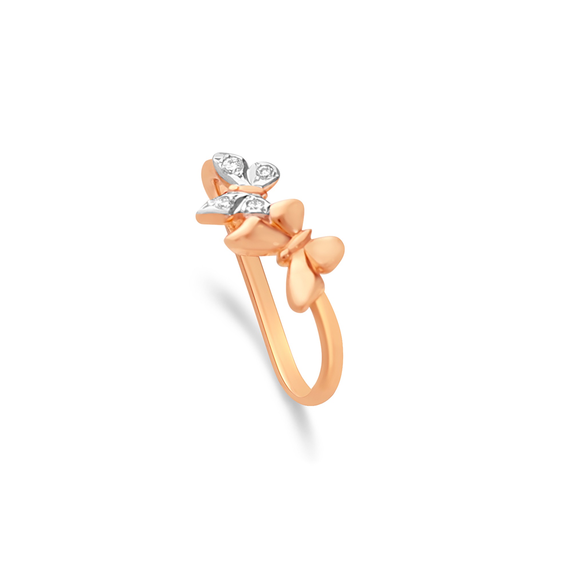 Anello farfalla oro rosa & diamanti bianchi - DODO