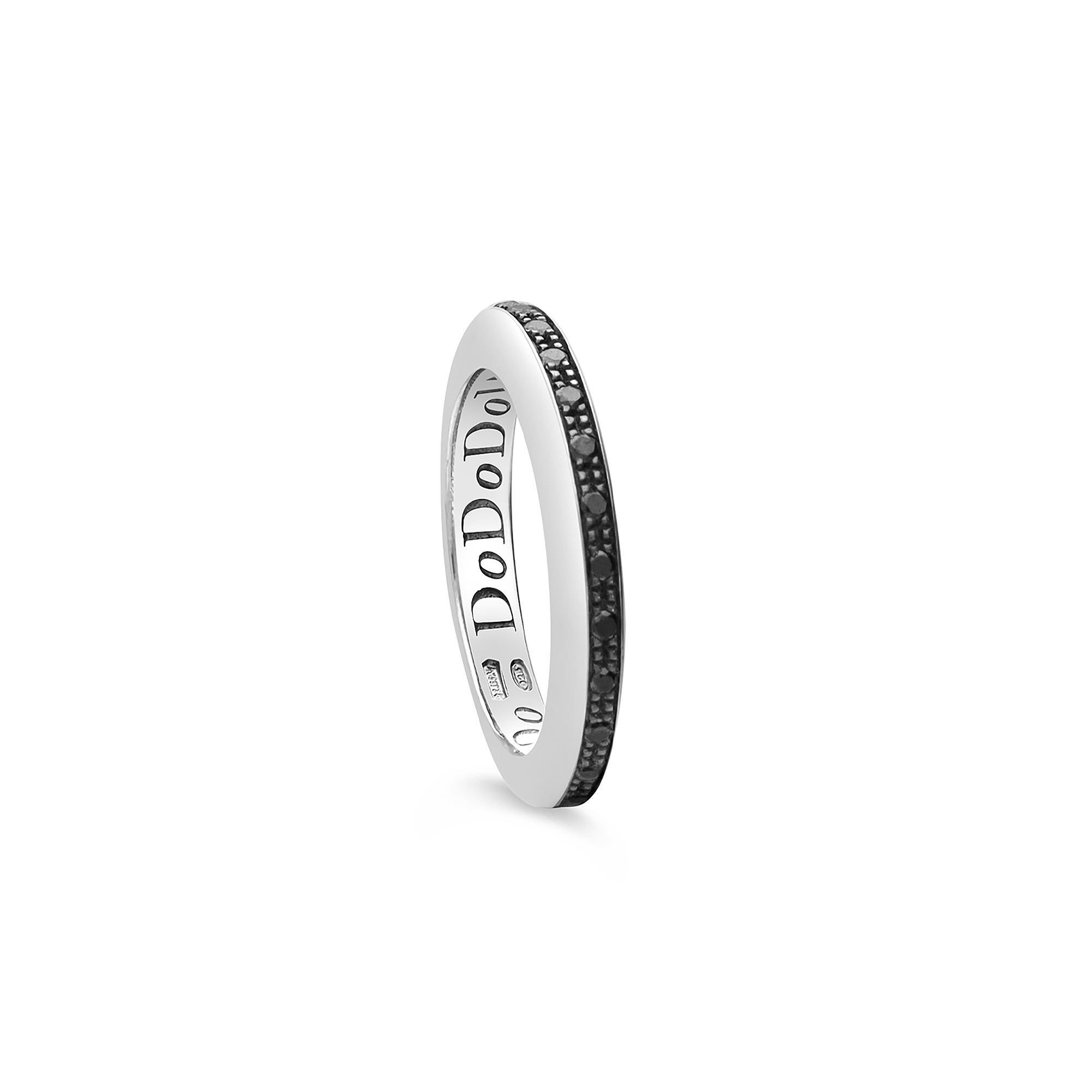 Anello Disc in argento con diamanti neri - DODO