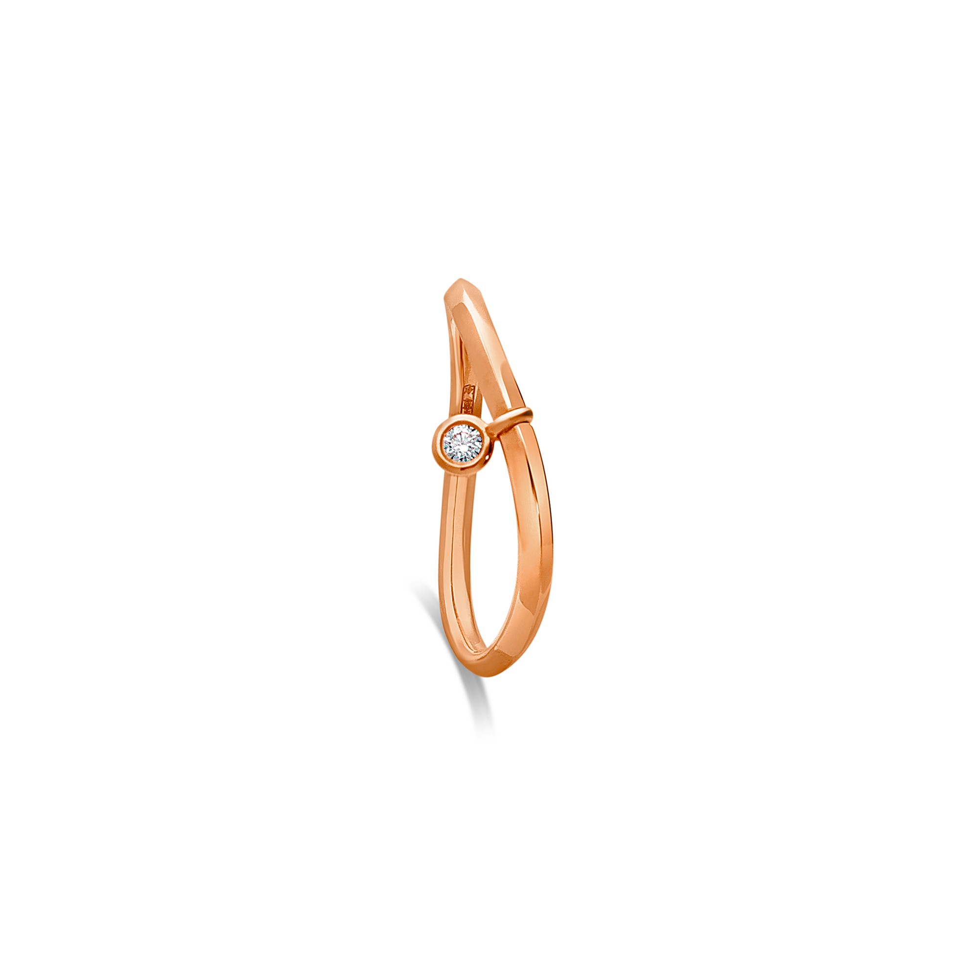 Anello Tag in oro rosa con diamante - DODO