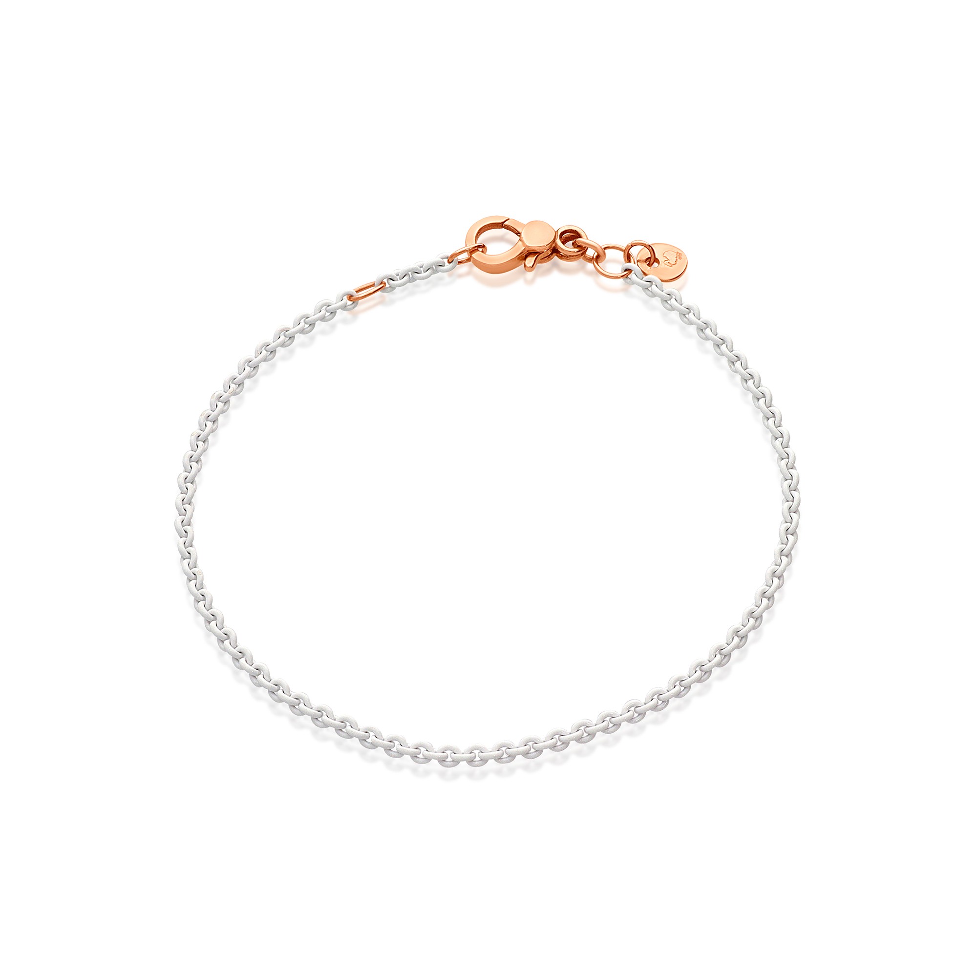 Pulsera de plata lacada blanca con cierre en oro rosa - DODO