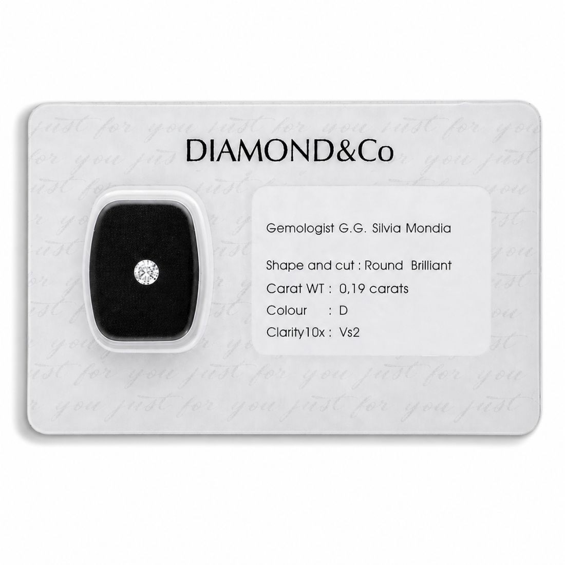 Blistered brilliant cut diamond 0.19 ct color D clarity VS2 - ORO&CO