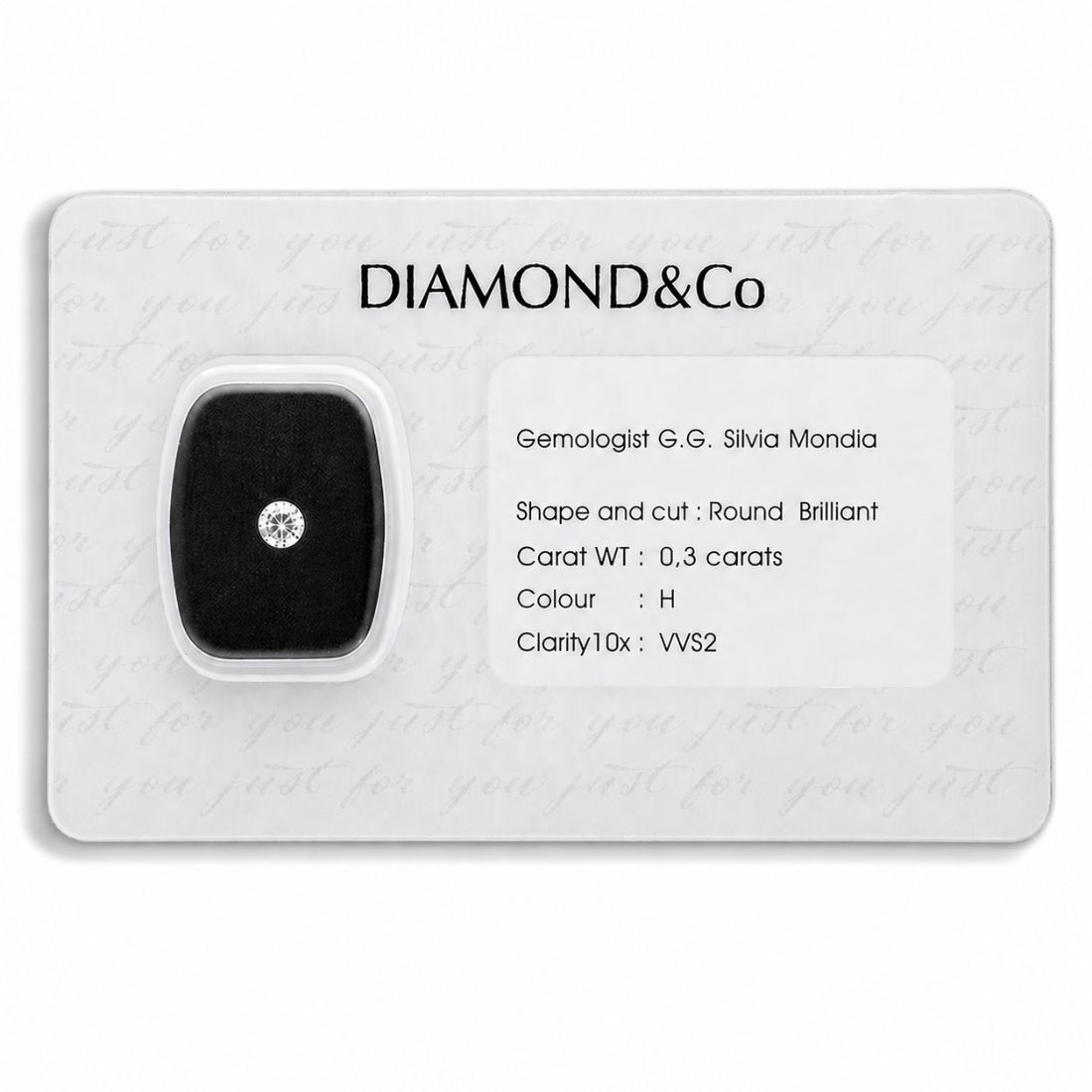 Blistered brilliant cut diamond 0.30 ct color H clarity VVS2 - ORO&CO