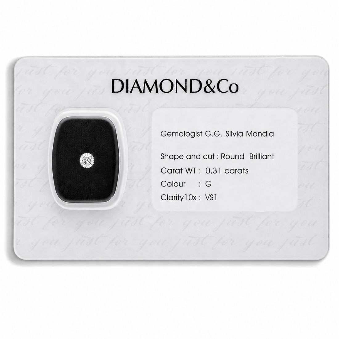 Blistered brilliant cut diamond 0.31 ct color G clarity VS1 - ORO&CO