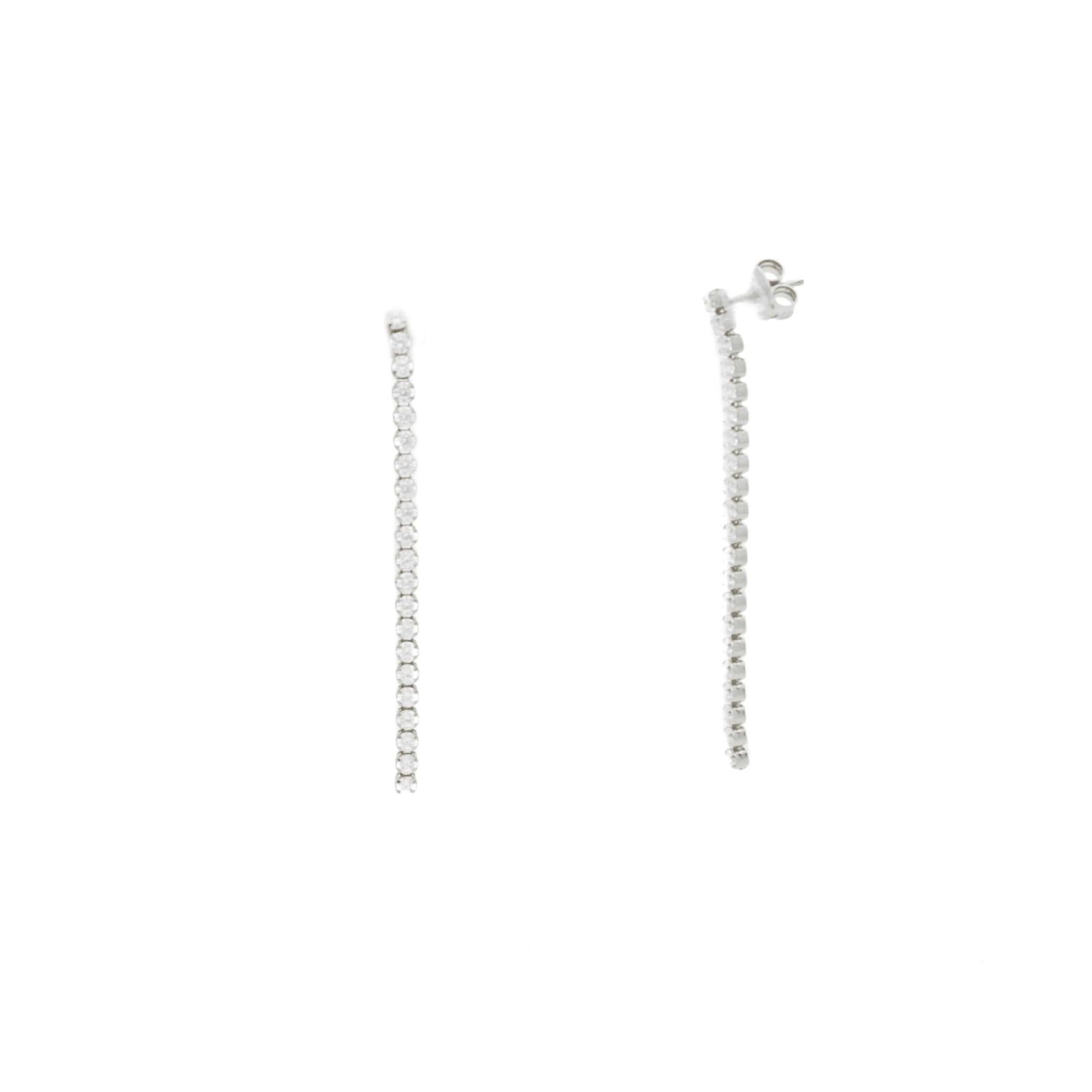 Pendientes tenis colgantes plata circonitas blancas ORO&CO 925 5 cm - ORO&CO 925