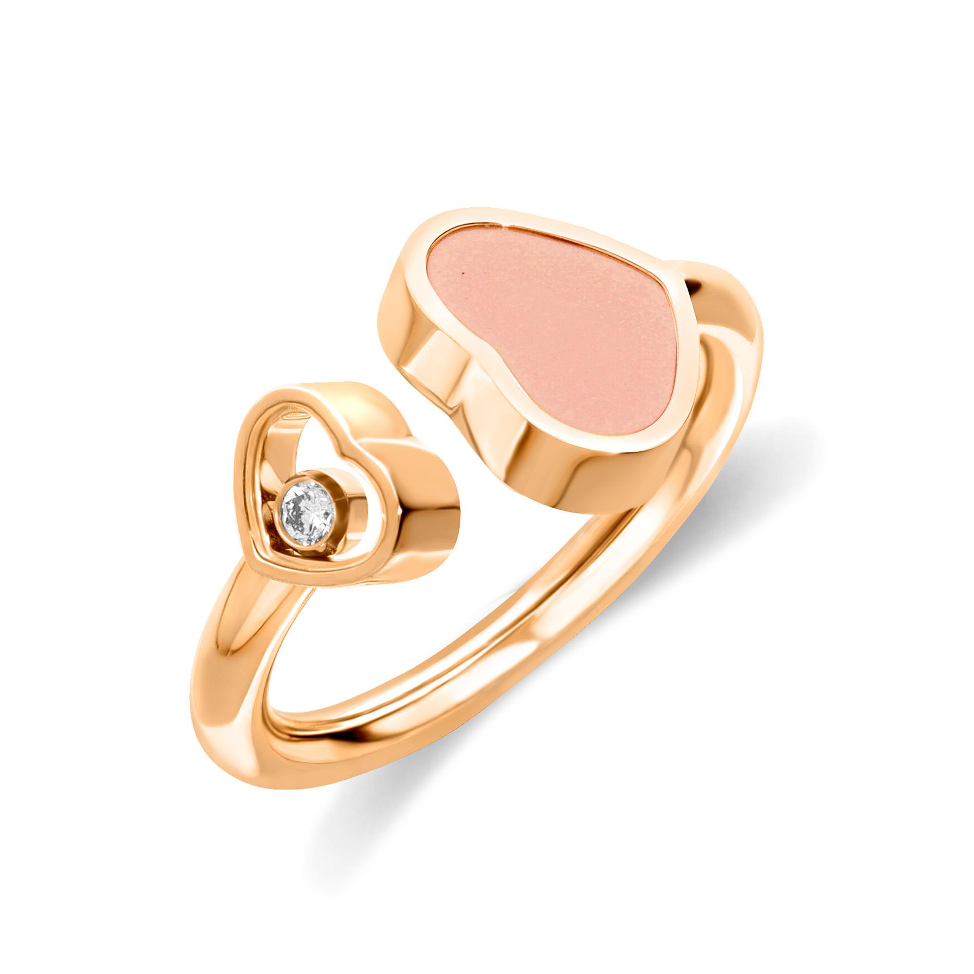 Anello Chopard happy hearts con pietra rosa - CHOPARD