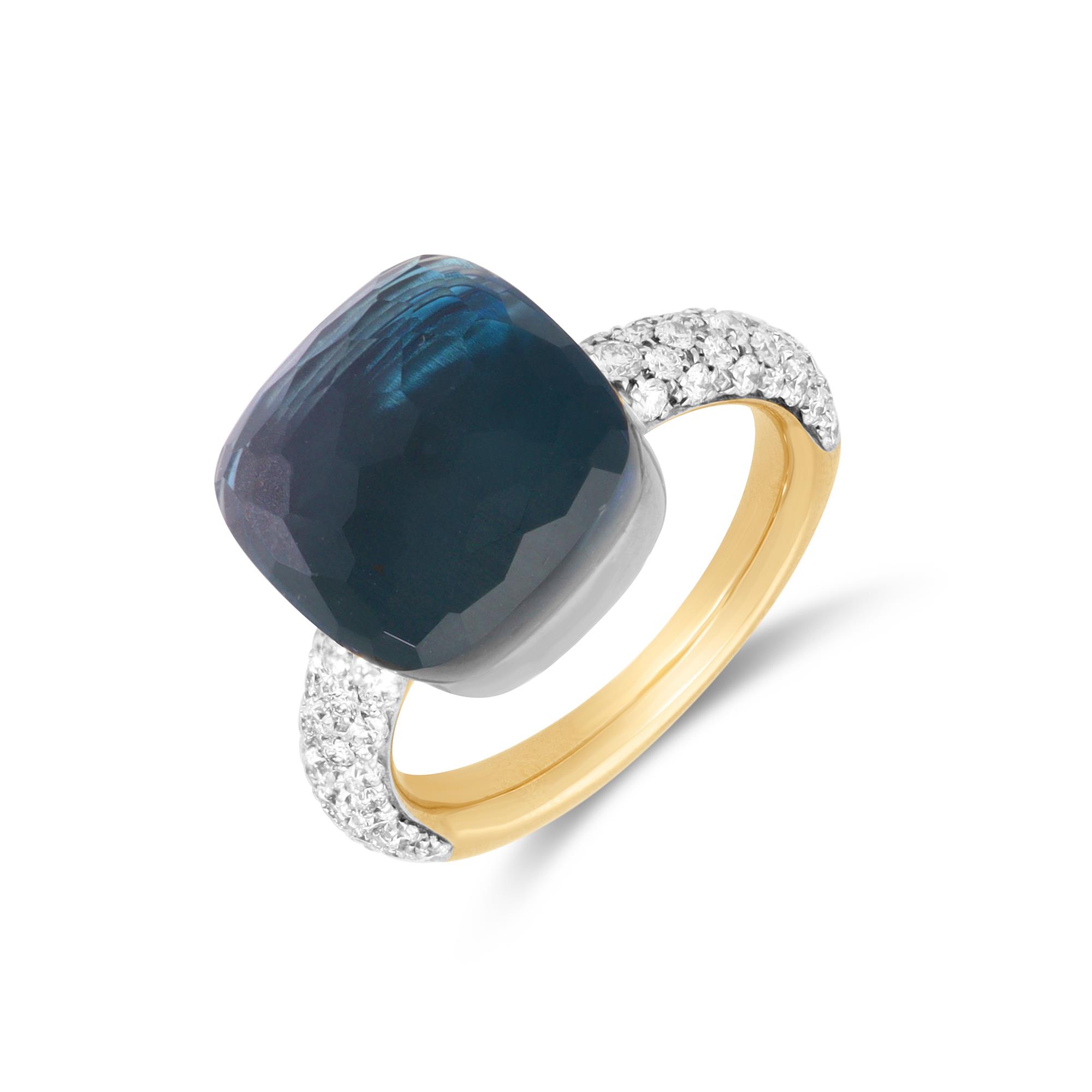 Pomellato Nudo Maxi ring with London blue topaz and diamonds - POMELLATO