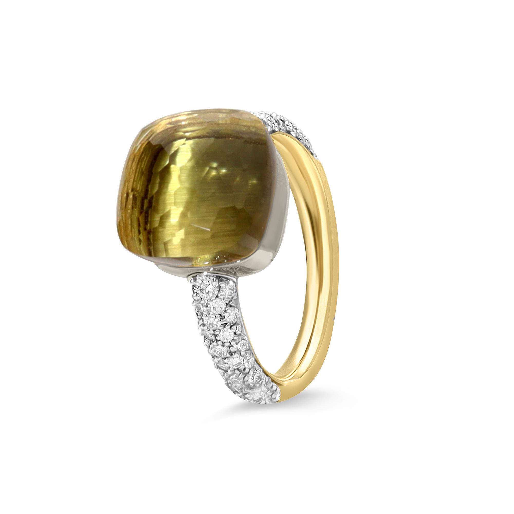 Pomellato Nudo Maxi ring with lemon quartz and diamonds - POMELLATO