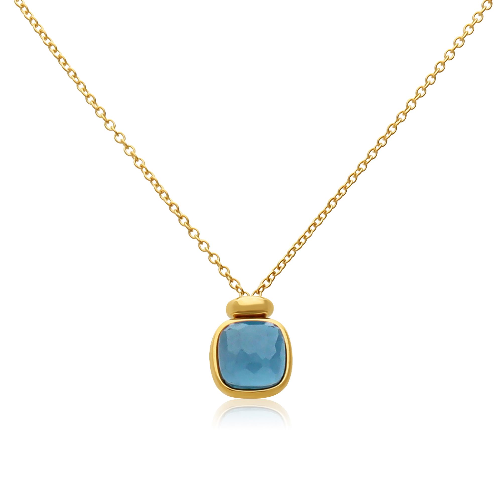 Pomellato Nudo mini necklace with London blue topaz and diamonds - POMELLATO