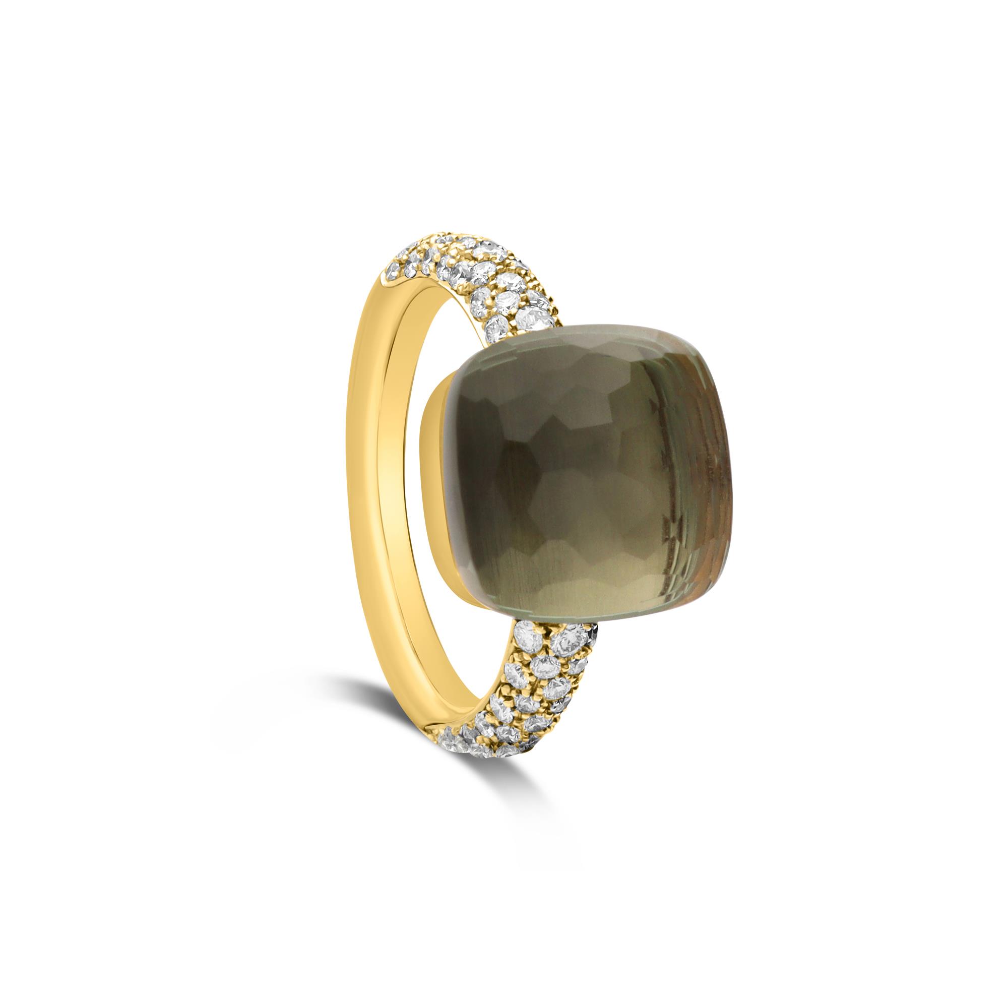 Pomellato Nudo ring with prasiolite and diamonds - POMELLATO