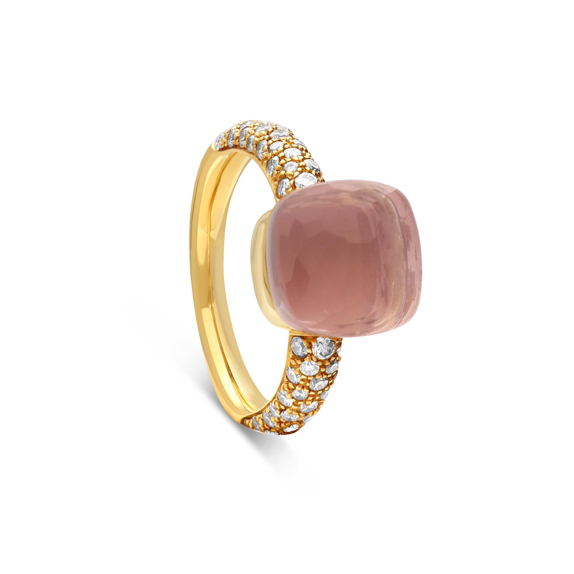 Pomellato Nudo ring with rose quartz and diamonds - POMELLATO