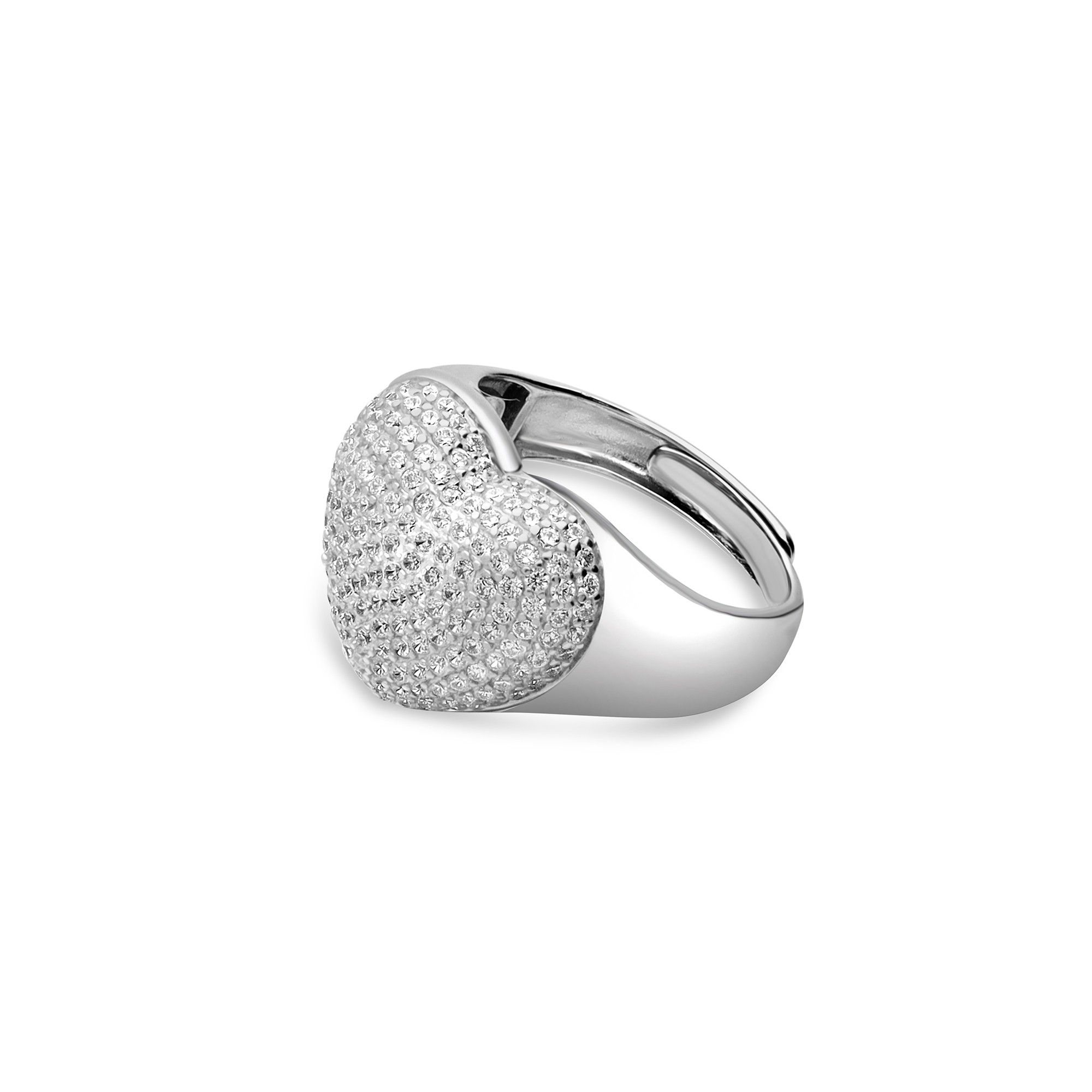 Anello in argento 925 rodiato con cuore e zirconi bianchi - ALFIERI & ST. JOHN 925