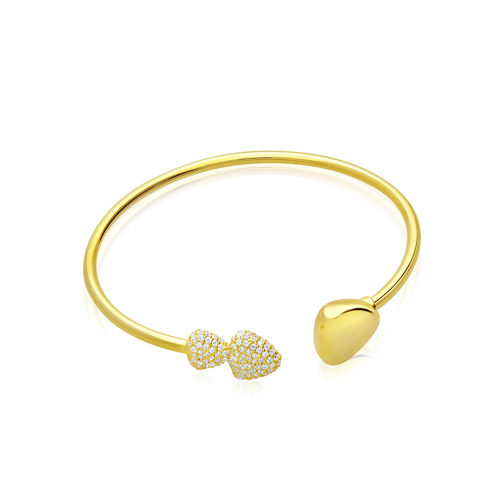 Bracciale rigido in argento 925 dorato con triangoli e zirconi bianchi - ALFIERI & ST. JOHN 925