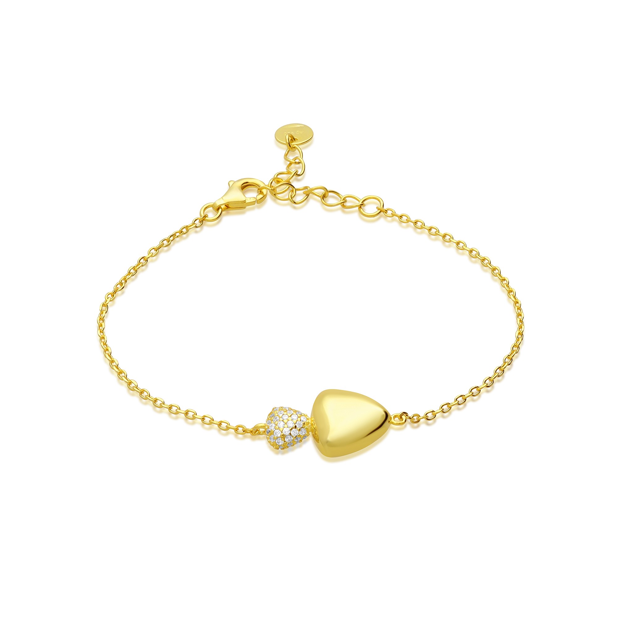 Bracciale in argento 925 dorato con triangoli e zirconi bianchi - ALFIERI & ST. JOHN 925