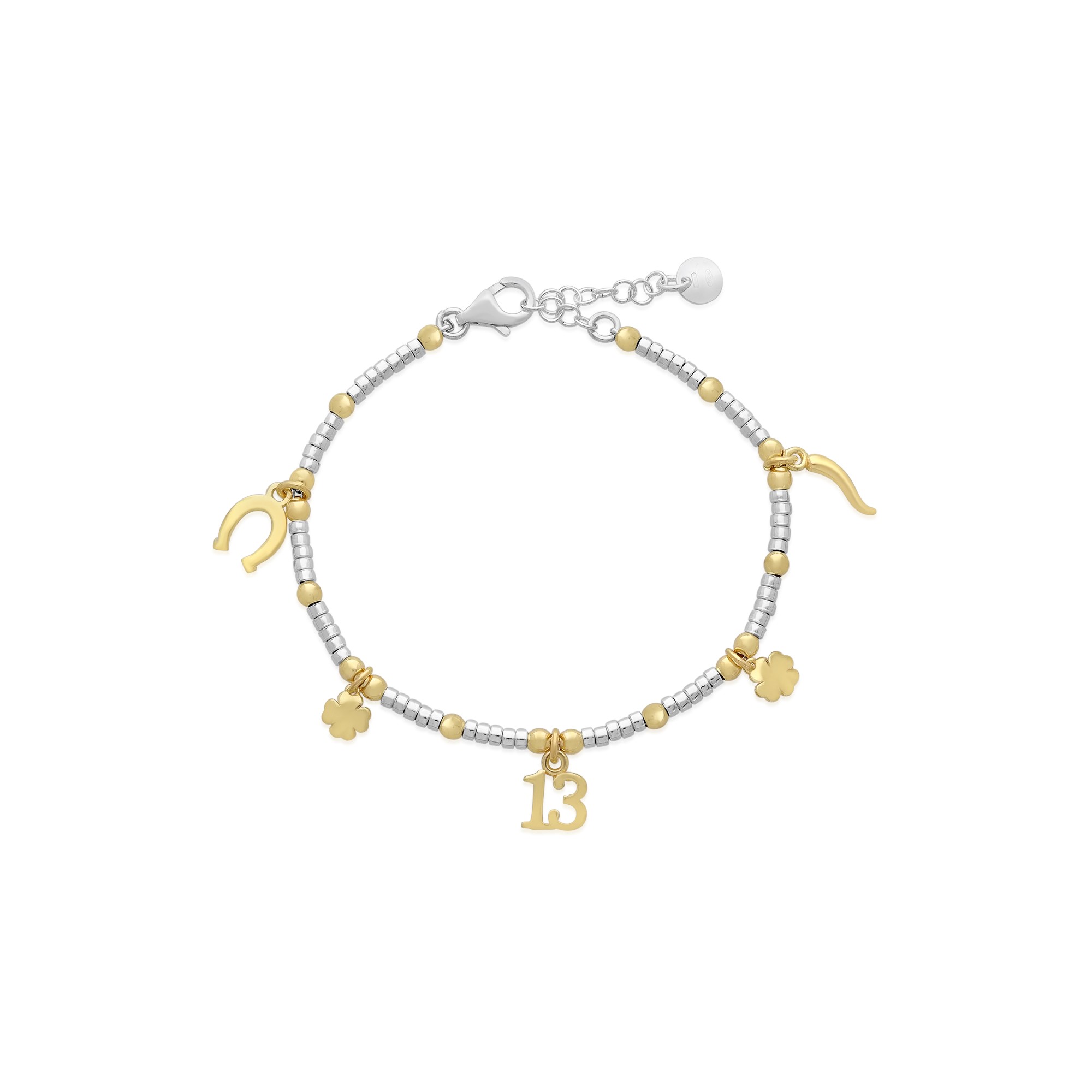 Silver Simboli bracelet with charm - LUXURY MILANO