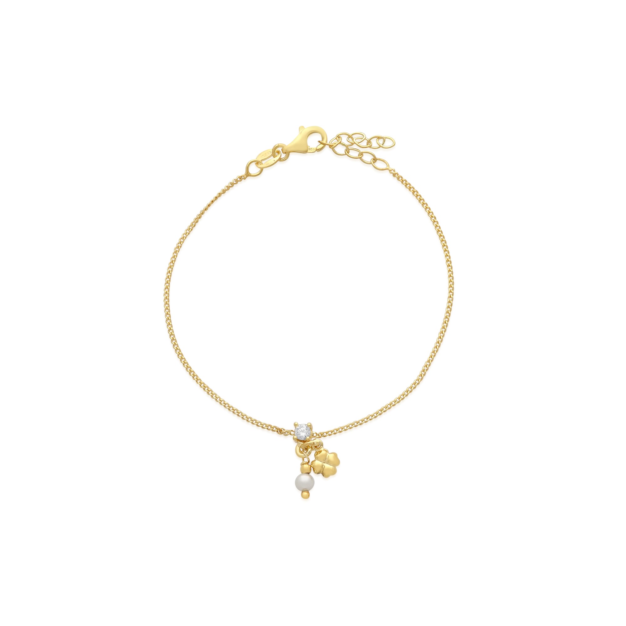 Silver Simboli bracelet with four-leaf clover charm - LUXURY MILANO