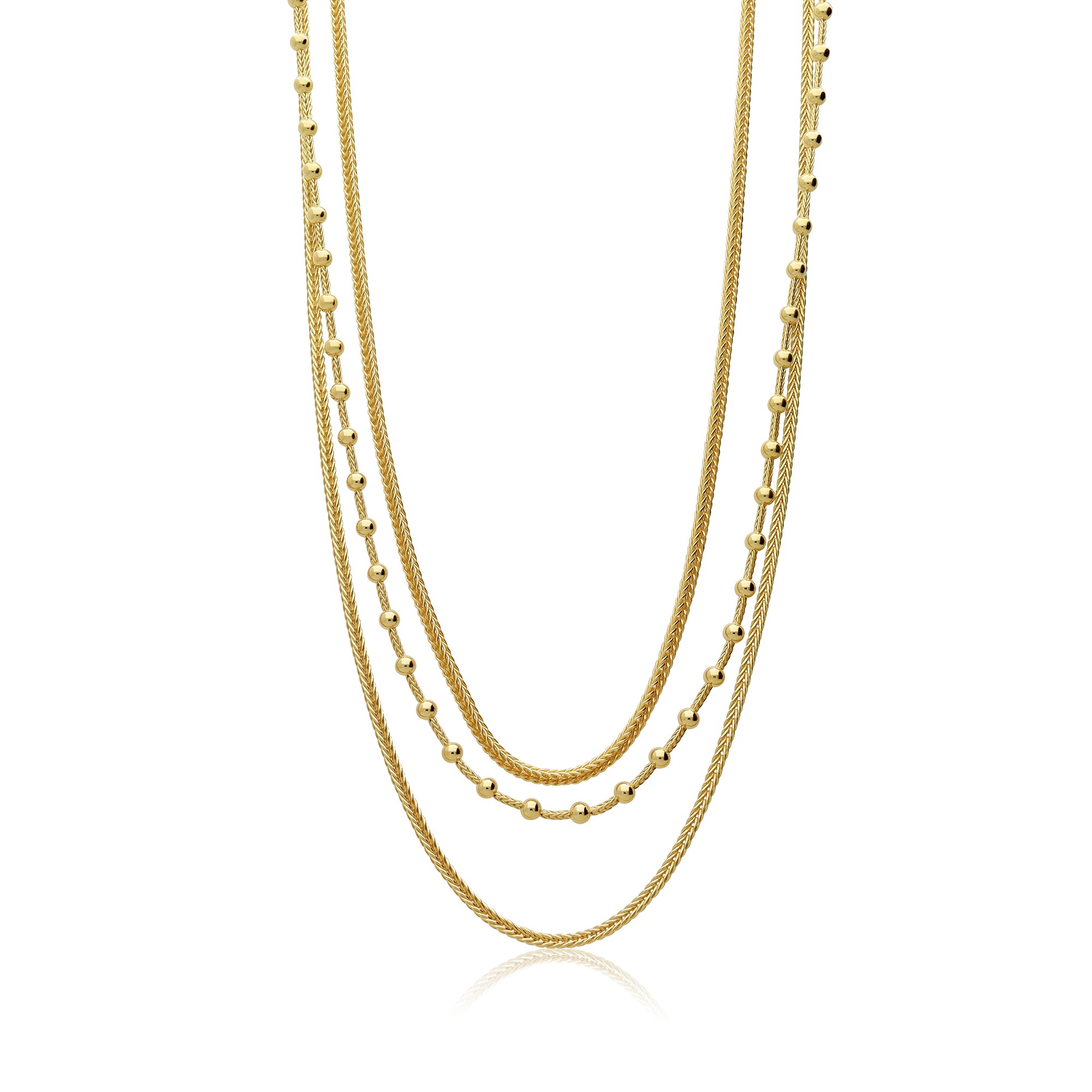 Collar de tres hilos escalonados - LUXURY MILANO